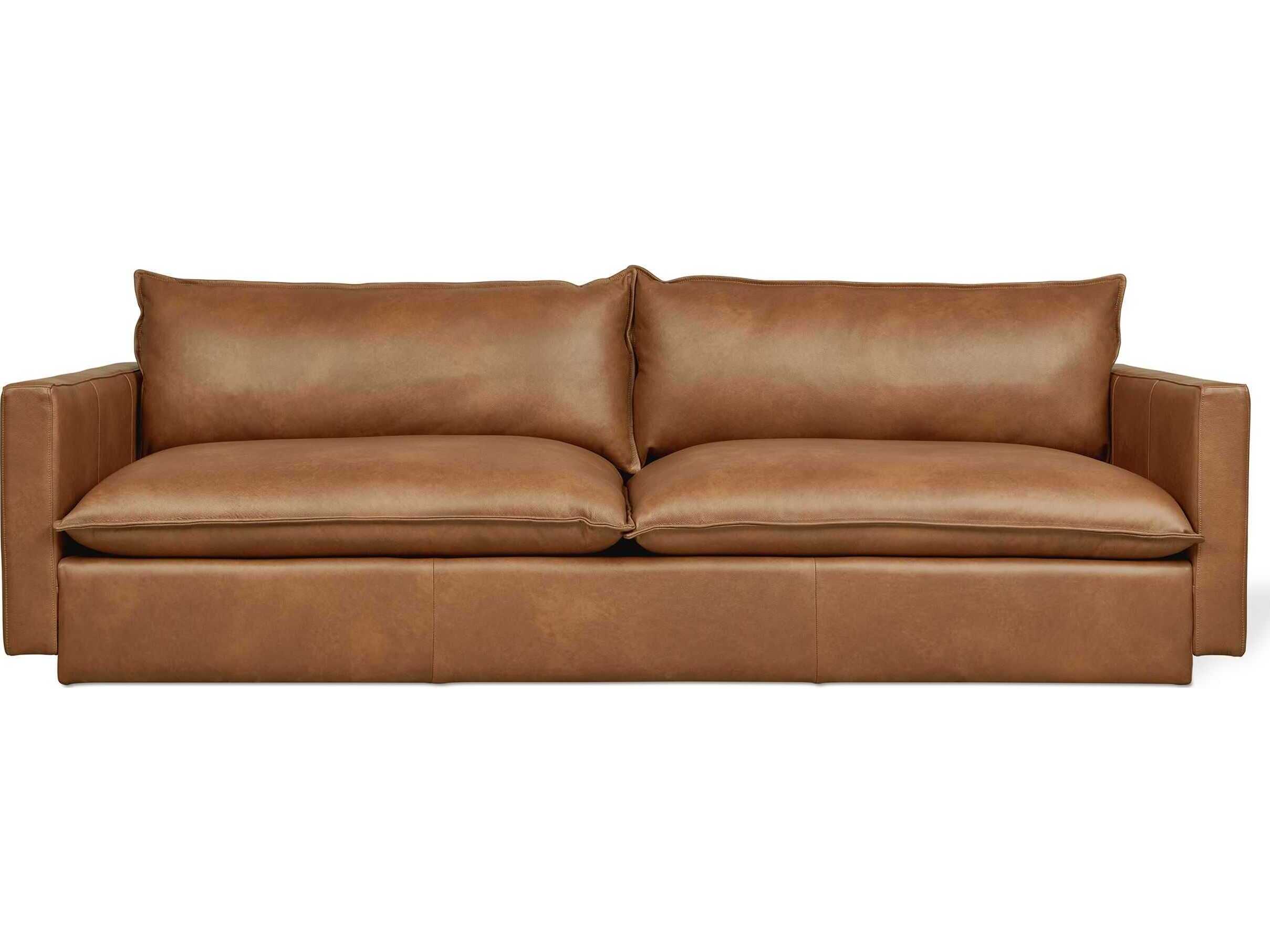 Gus* Modern Sola Brown Leather Sofa