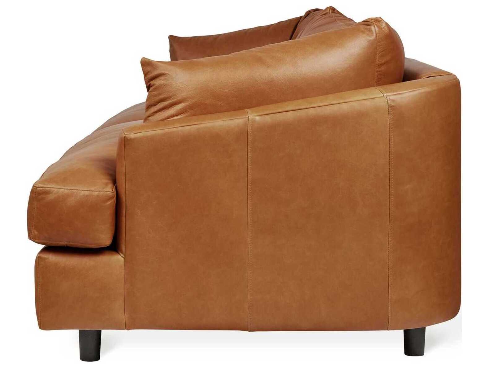 Gus* Modern Thalia Brown Leather Sofa