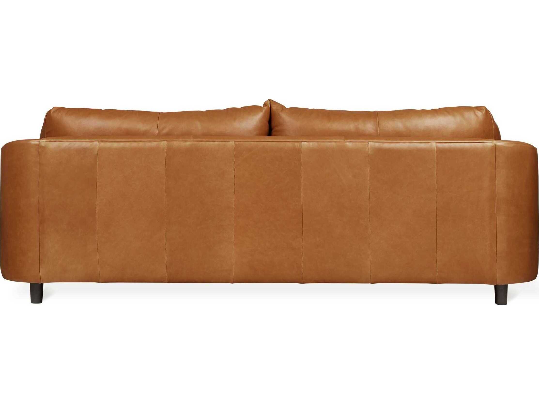 Gus* Modern Thalia Brown Leather Sofa