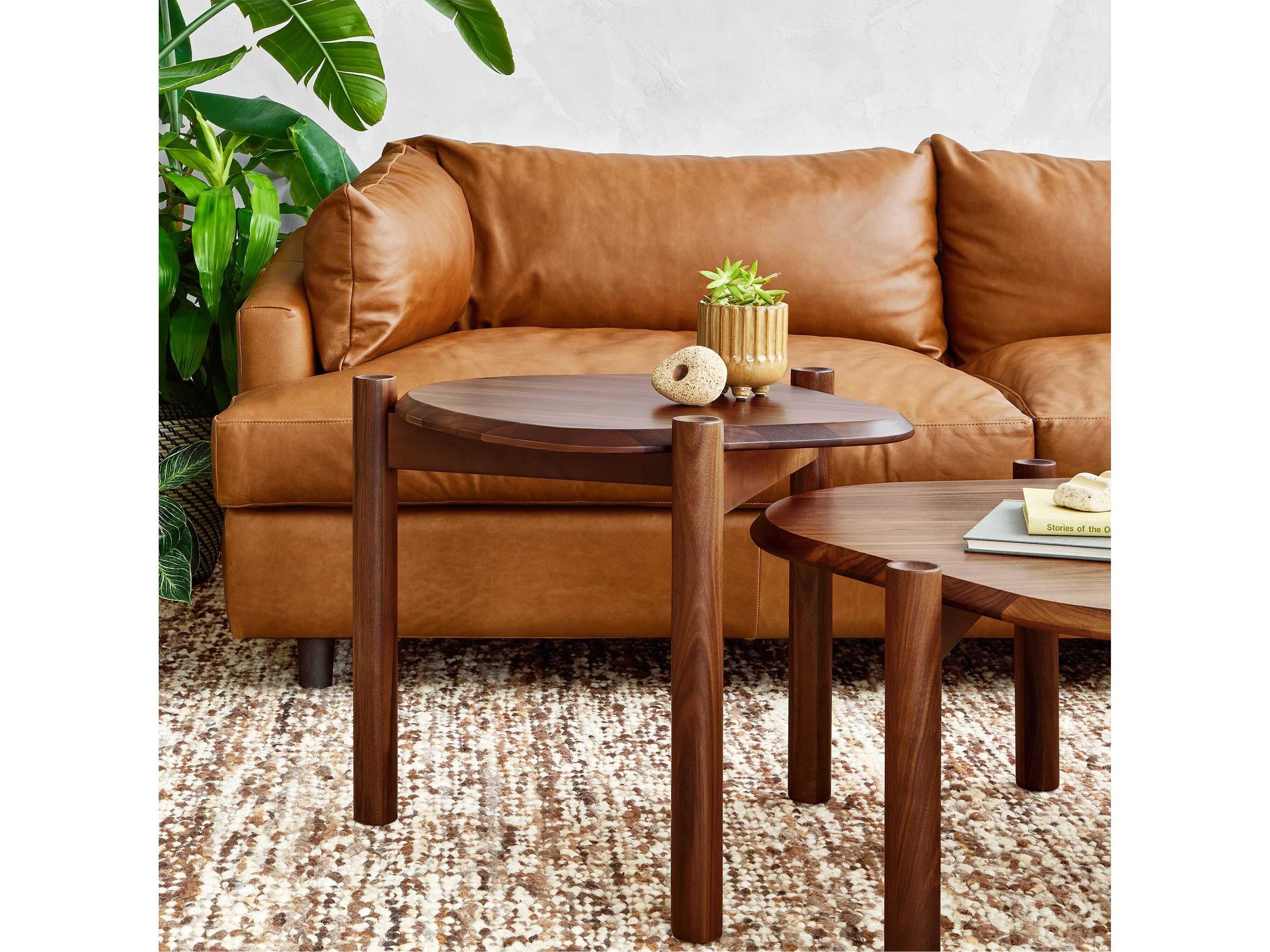 Gus* Modern Thalia Brown Leather Sofa