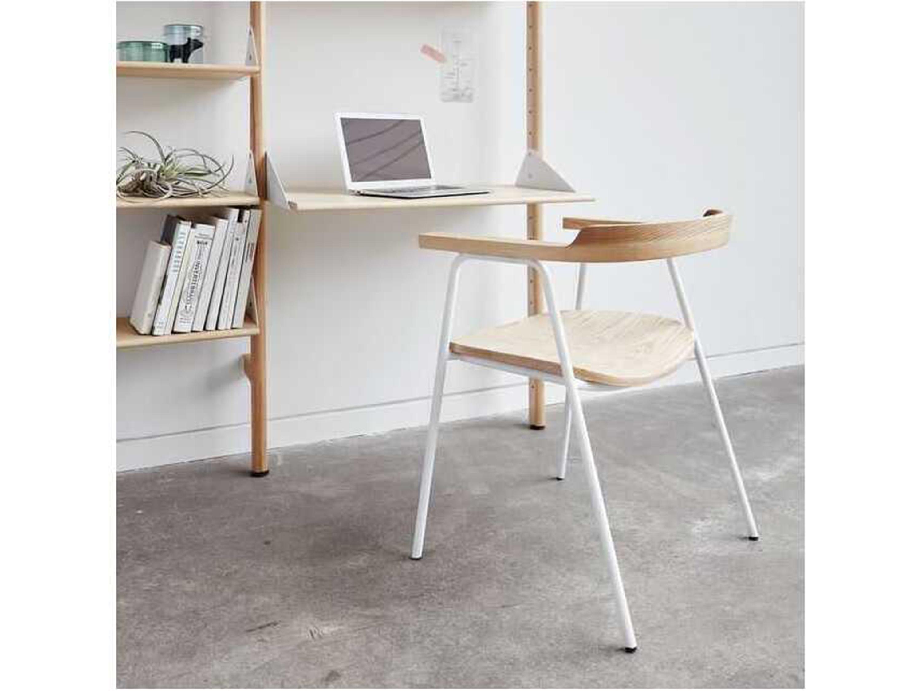 Gus* Modern Branch Ash Blonde Beige Solid Wood Leaning Ladder Desk