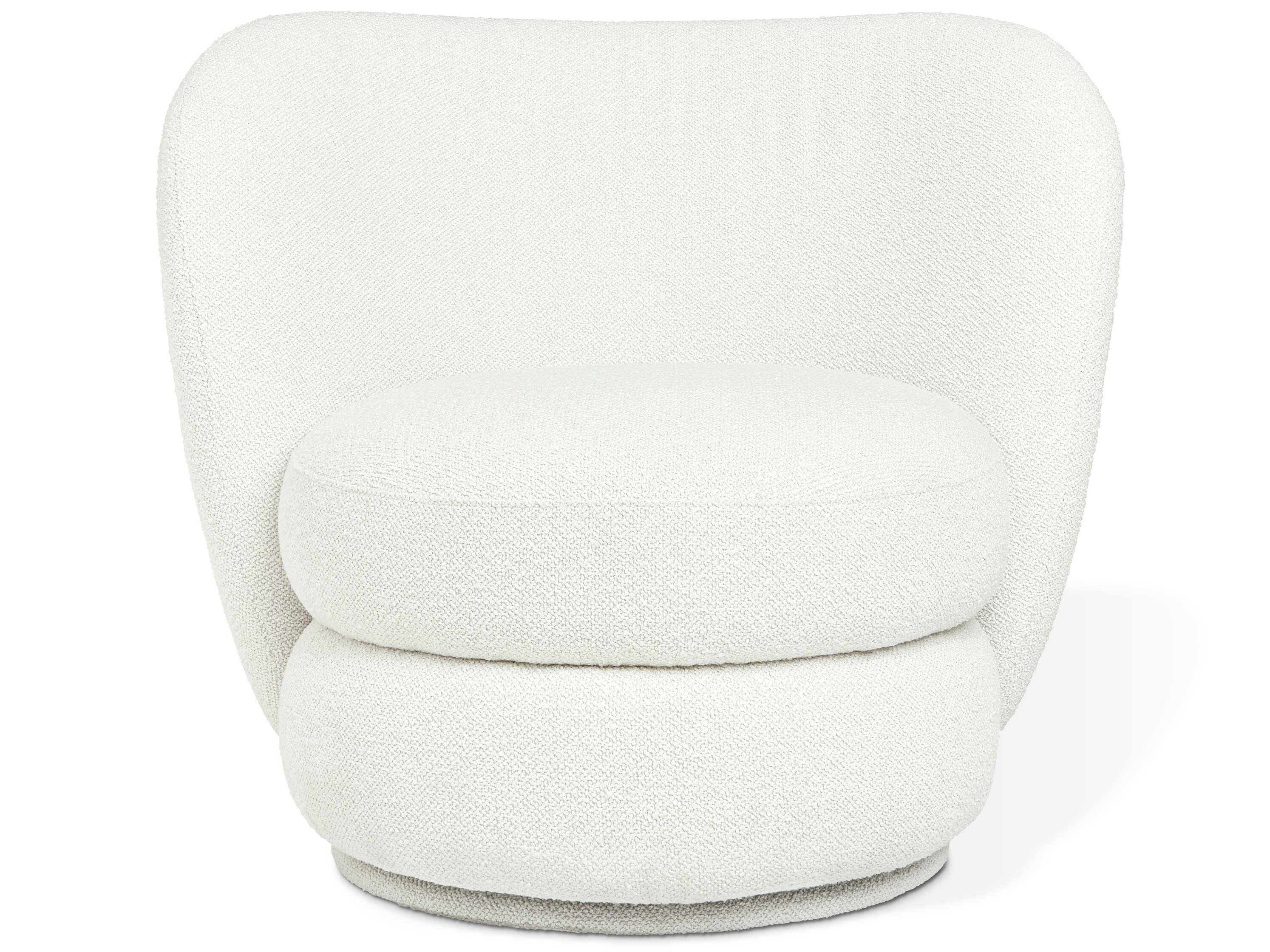 Gus* Modern Forme Swivel White Accent Chair