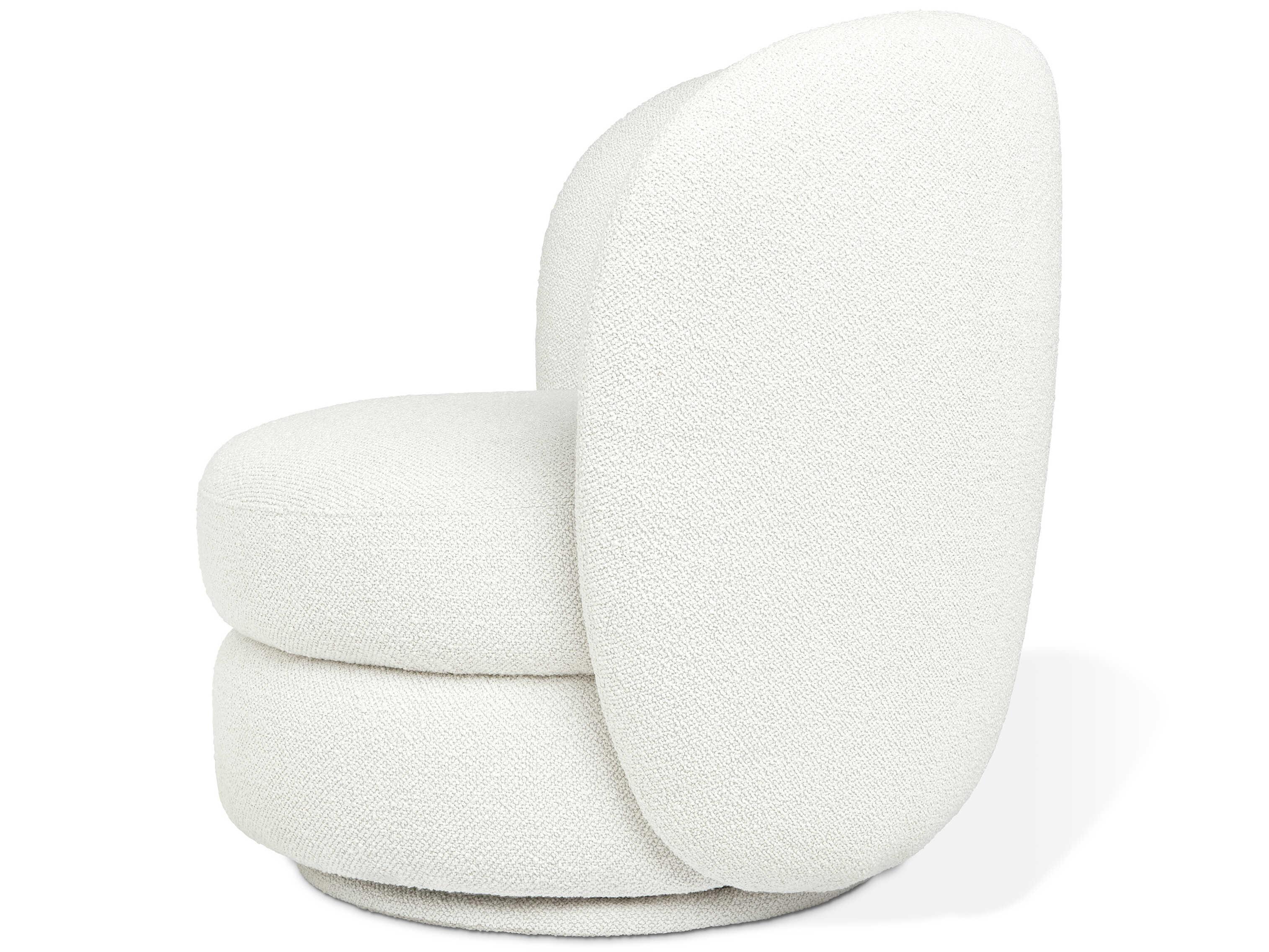 Gus* Modern Forme Swivel White Accent Chair