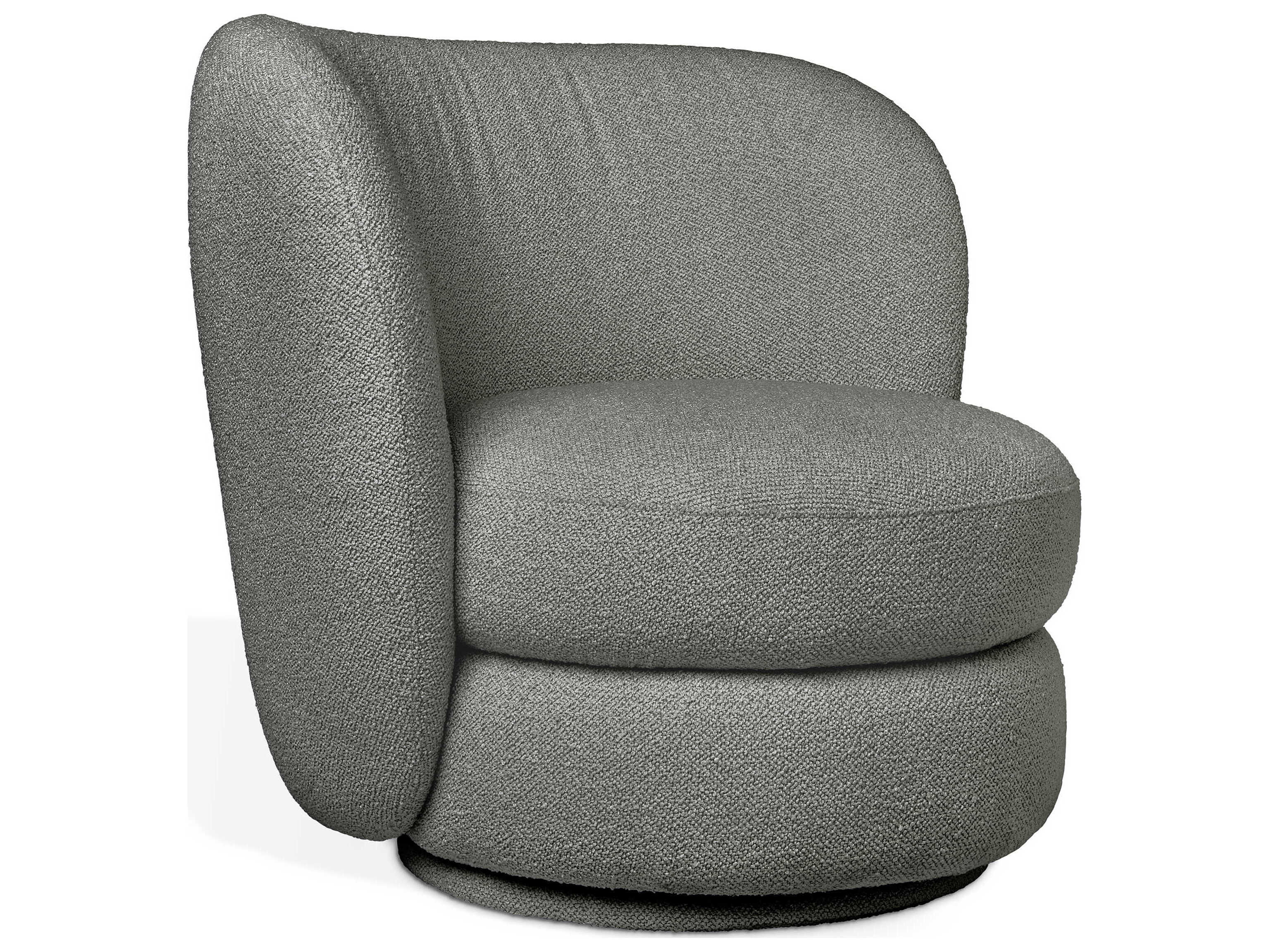 Gus* Modern Forme Swivel Gray Accent Chair