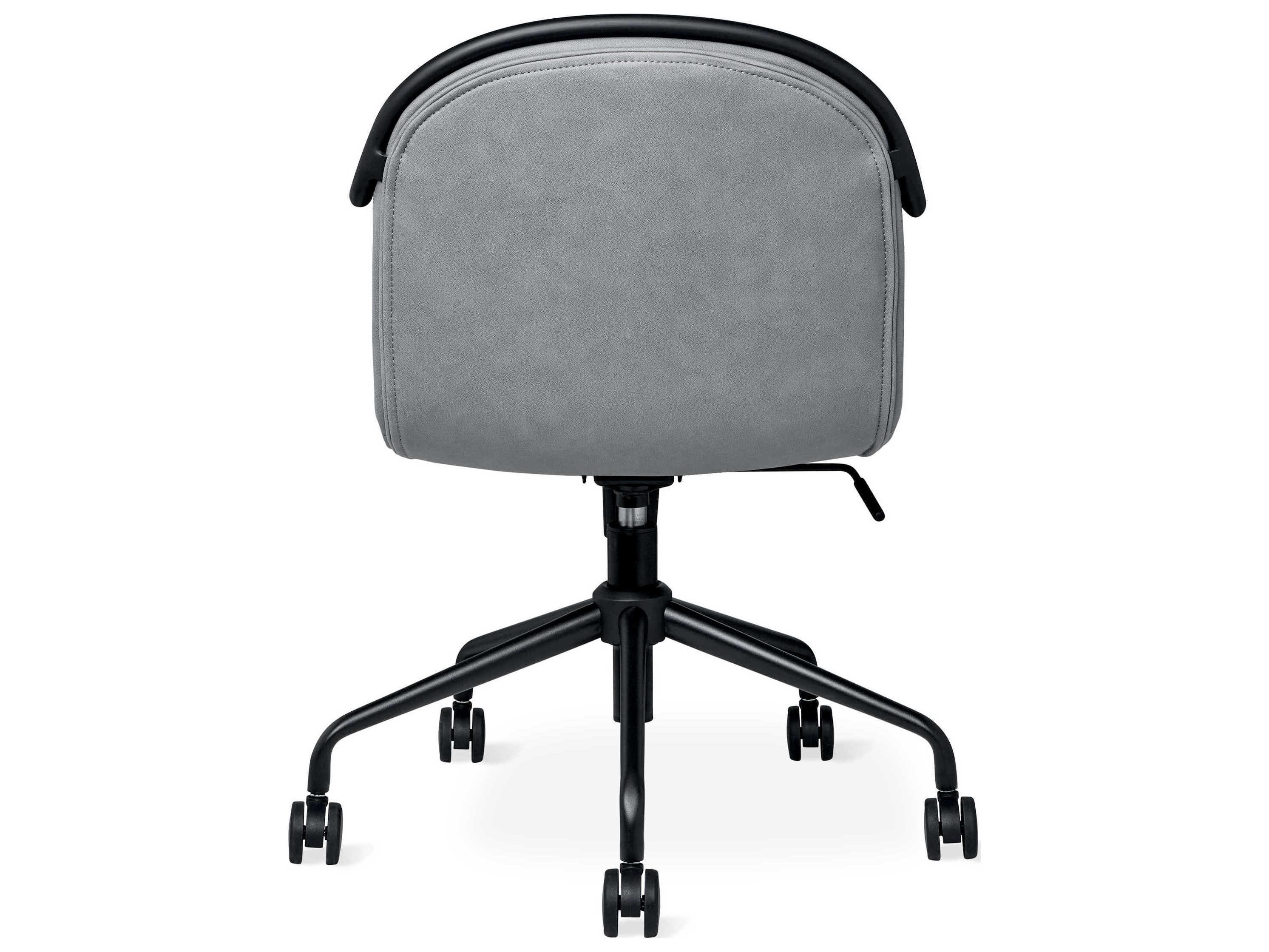 Gus* Modern Draft Gray Leather Adjustable Swivel Computer Office Chair