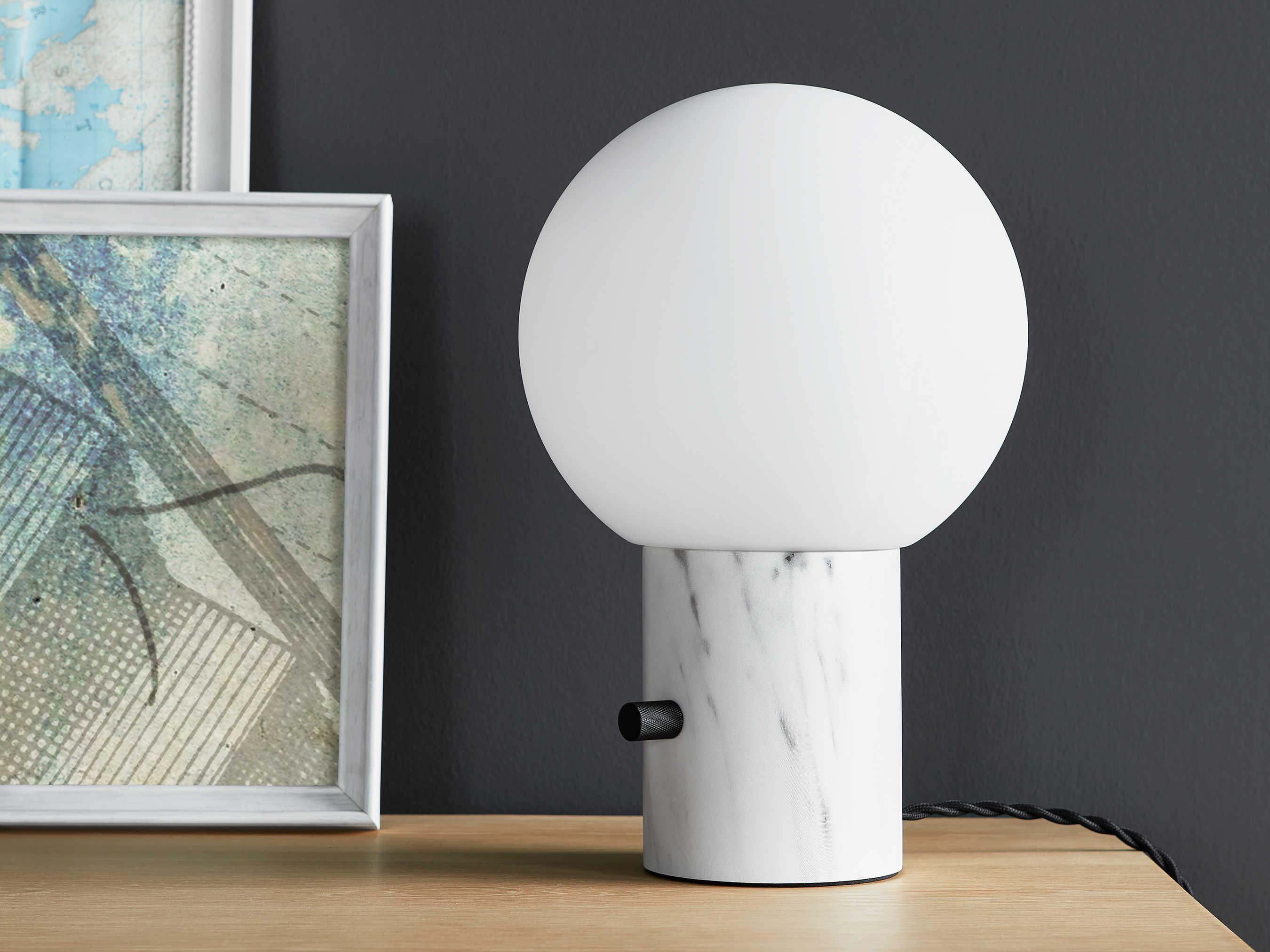 Gus* Modern Callisto Mono White LED Table Lamp