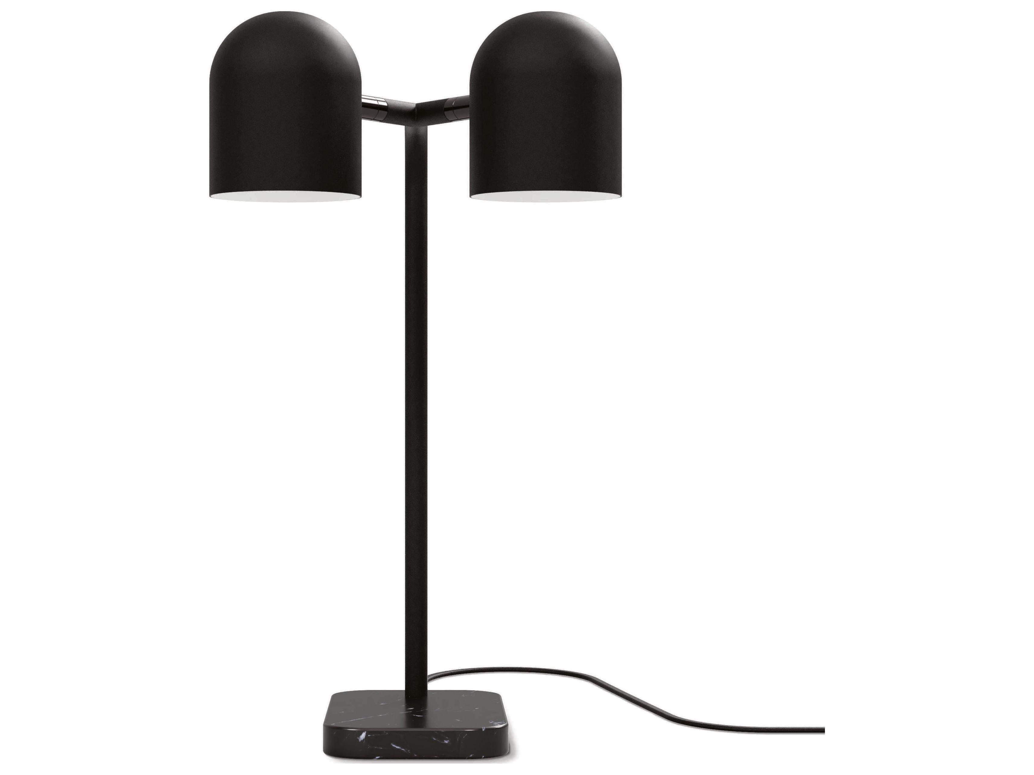 Gus* Modern Tandem Nero Marble Black LED Table Lamp