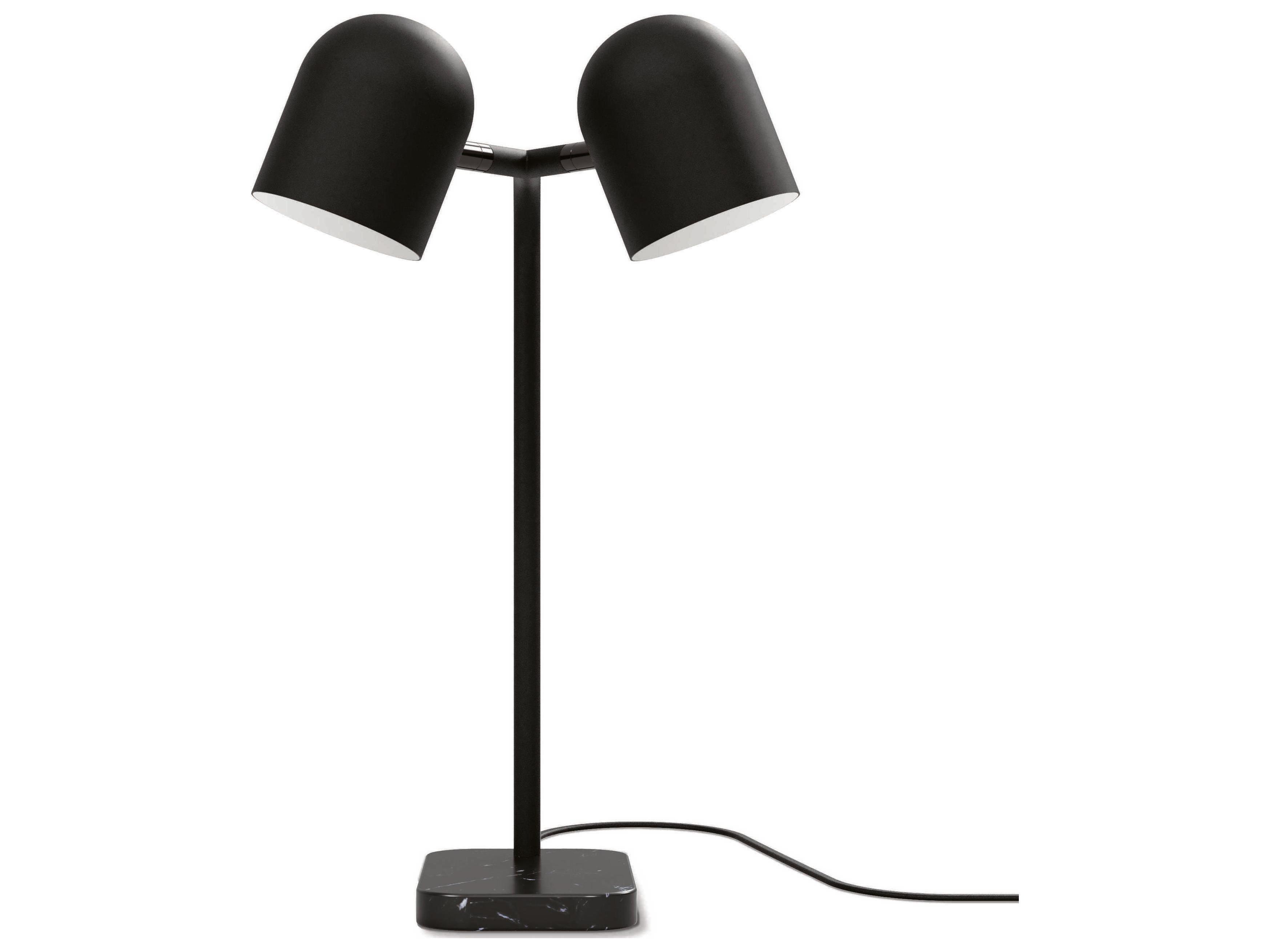 Gus* Modern Tandem Nero Marble Black LED Table Lamp