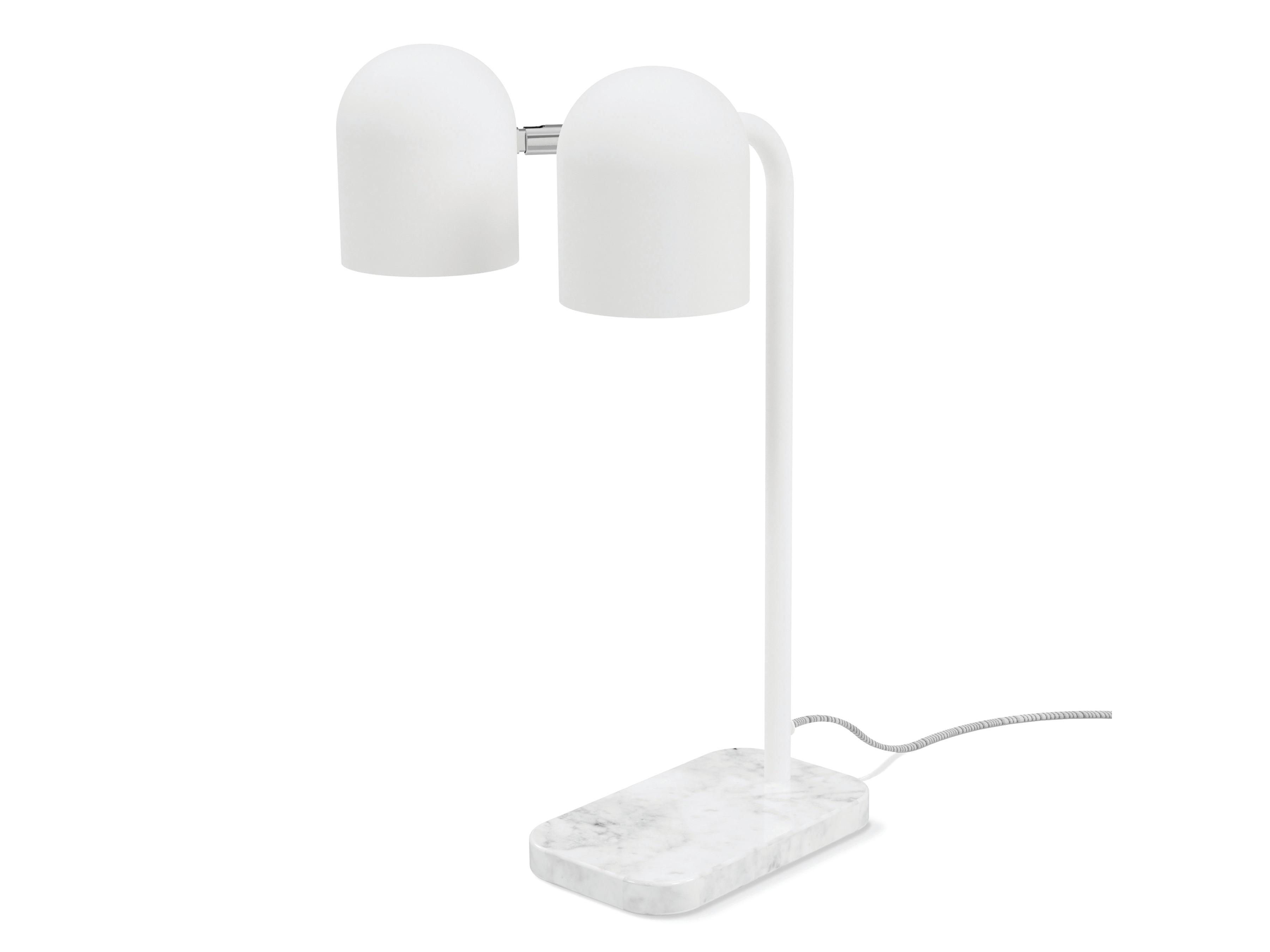 Gus* Modern Tandem Bianca Marble White LED Table Lamp