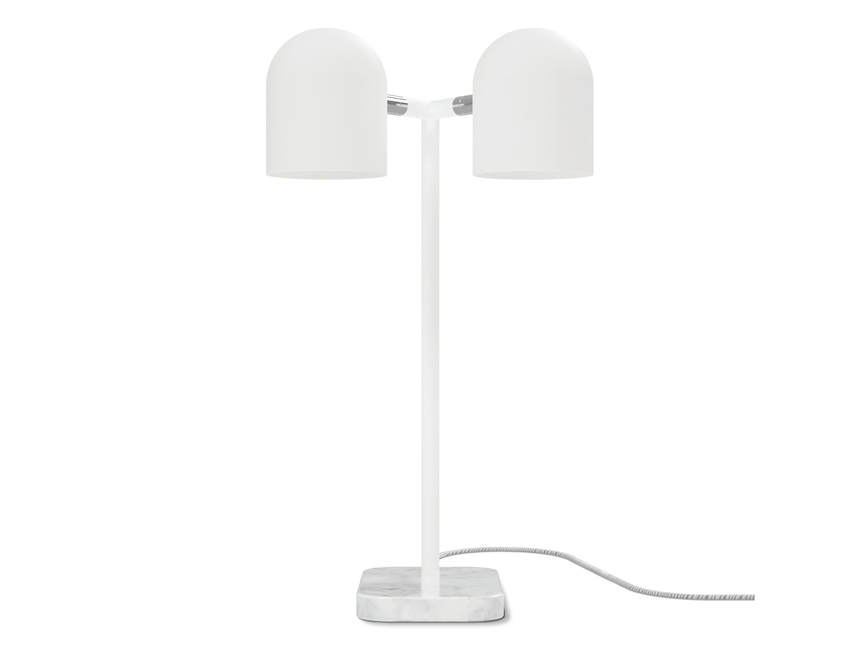 Gus* Modern Tandem Bianca Marble White LED Table Lamp