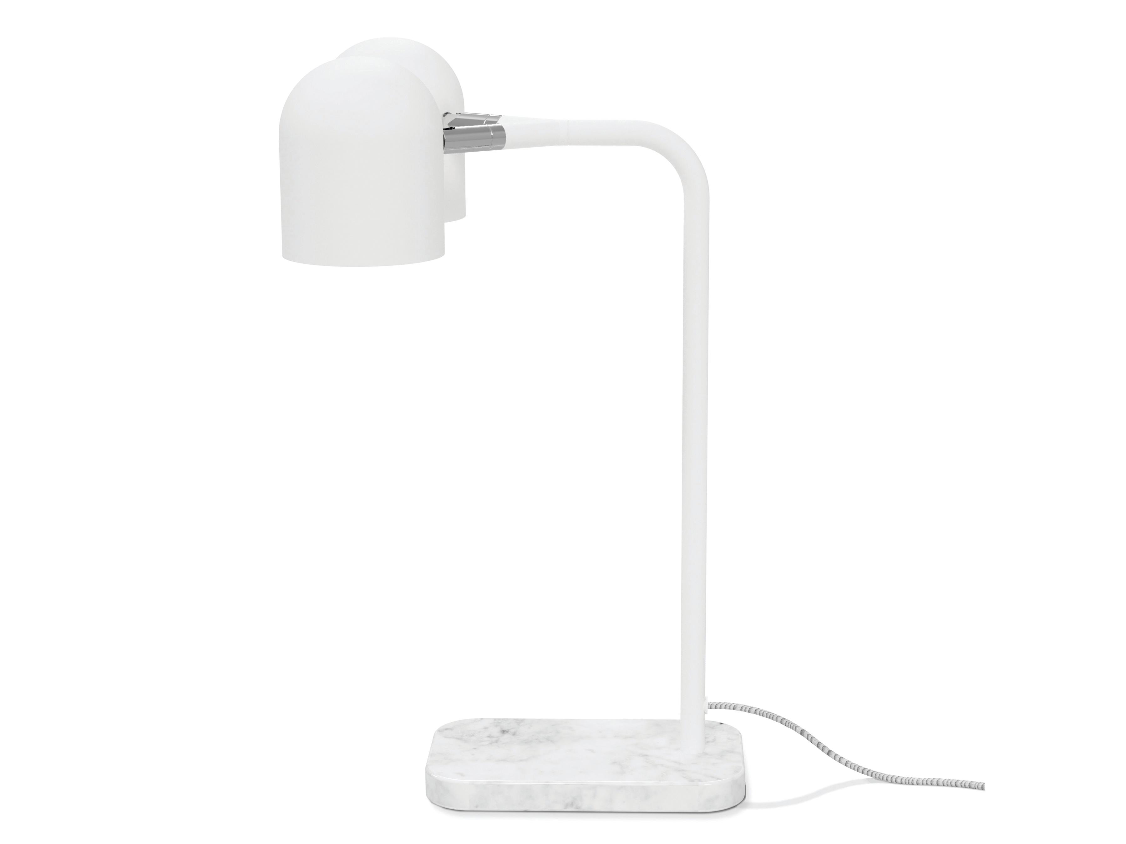 Gus* Modern Tandem Bianca Marble White LED Table Lamp