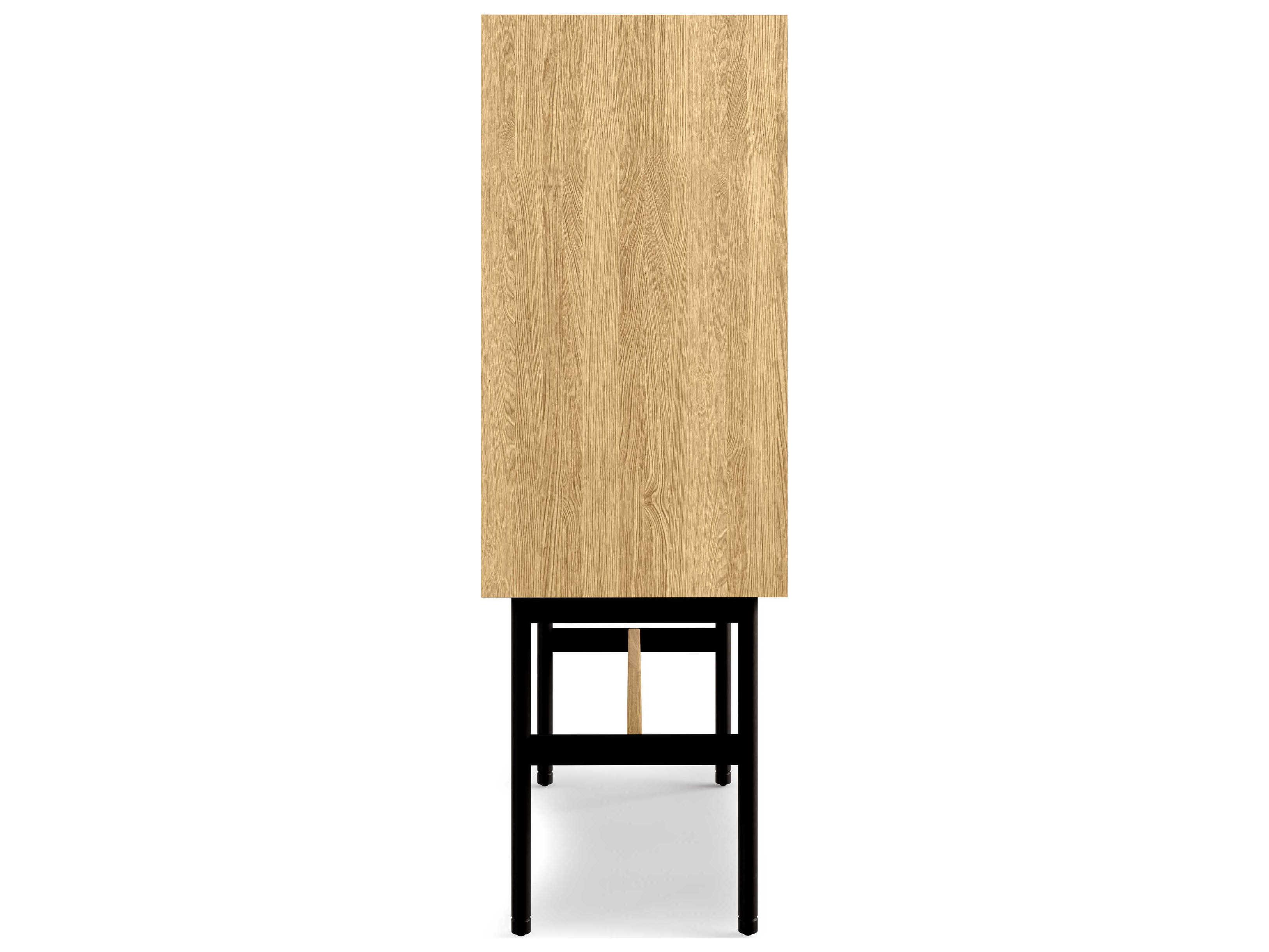 Gus* Modern Munro Oak Wood White Display Cabinet