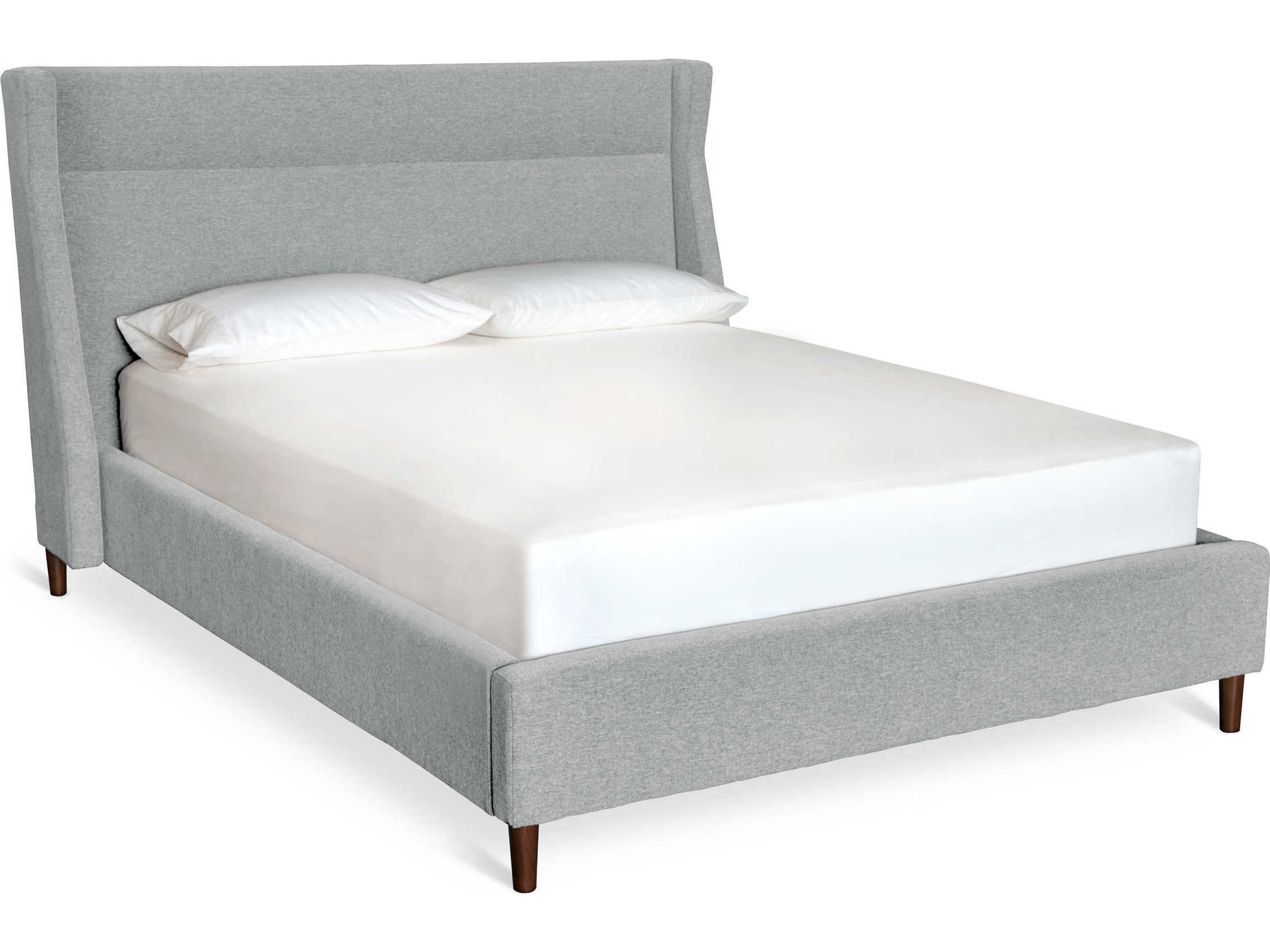 Gus* Modern Carmichael Parliament Stone Brown Upholstered King Platform Bed