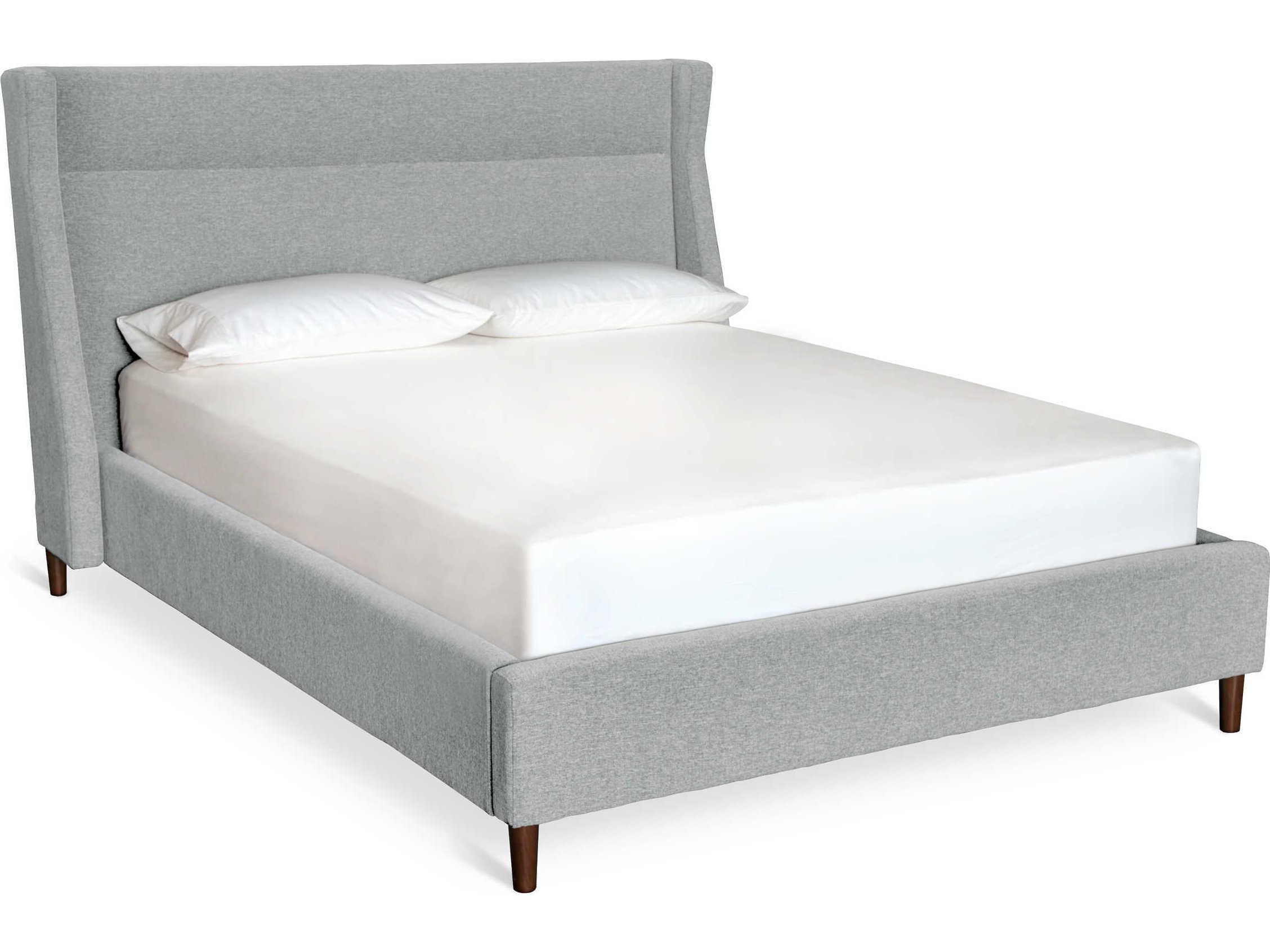 Gus* Modern Carmichael Parliament Stone Brown Upholstered Queen Platform Bed