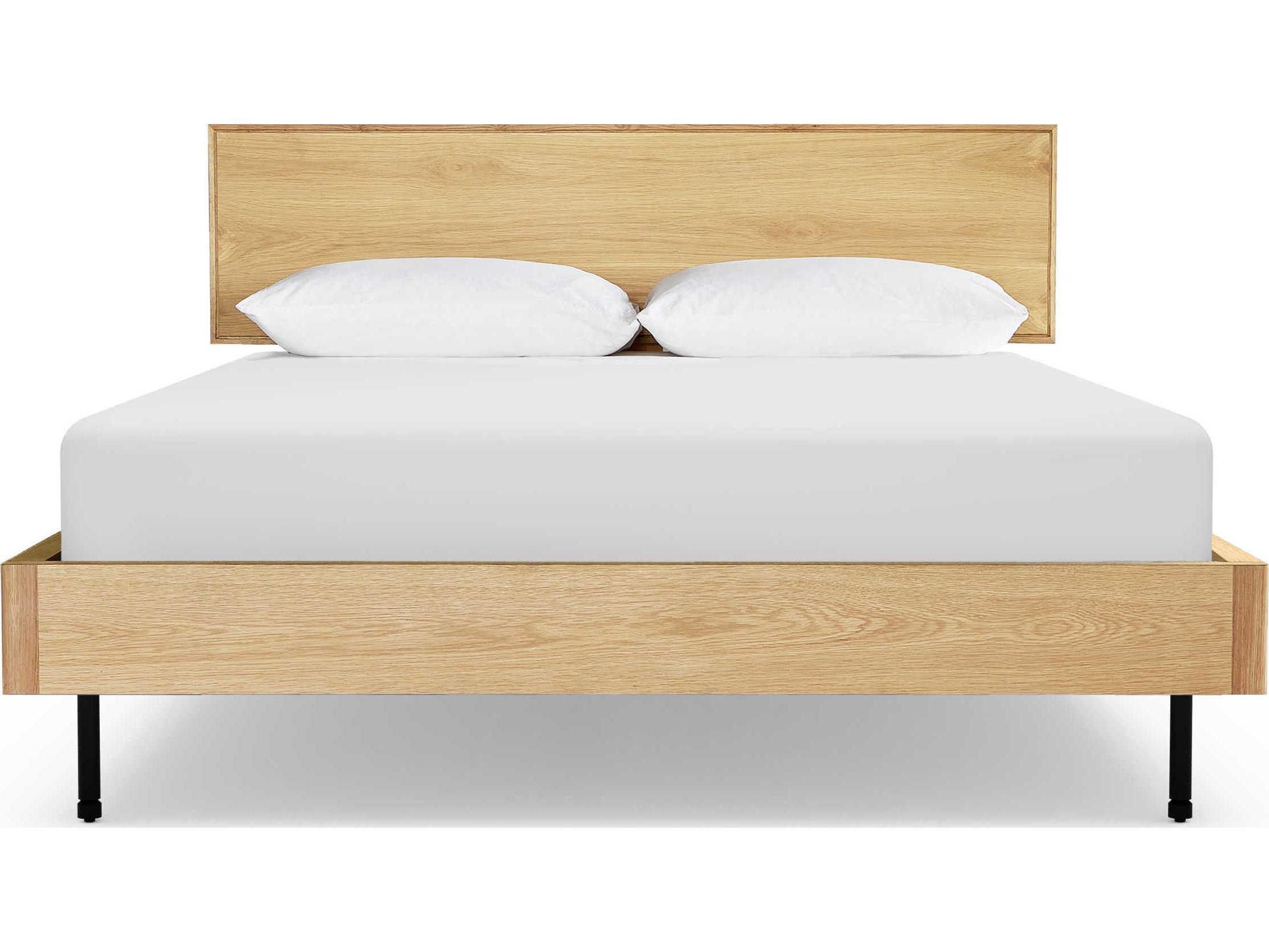 Gus* Modern Munro White Oak Wood Queen Platform Bed