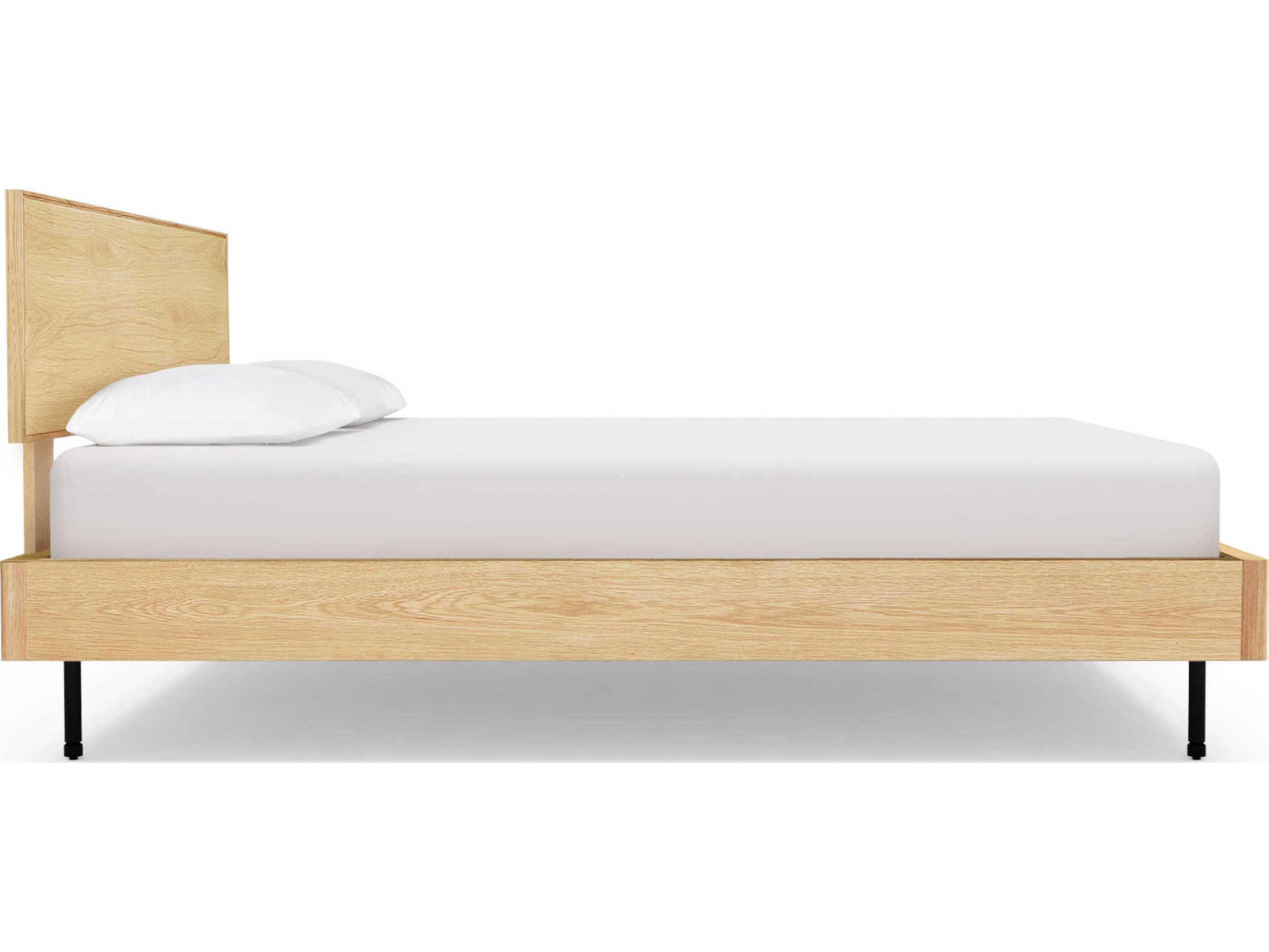 Gus* Modern Munro White Oak Wood Queen Platform Bed