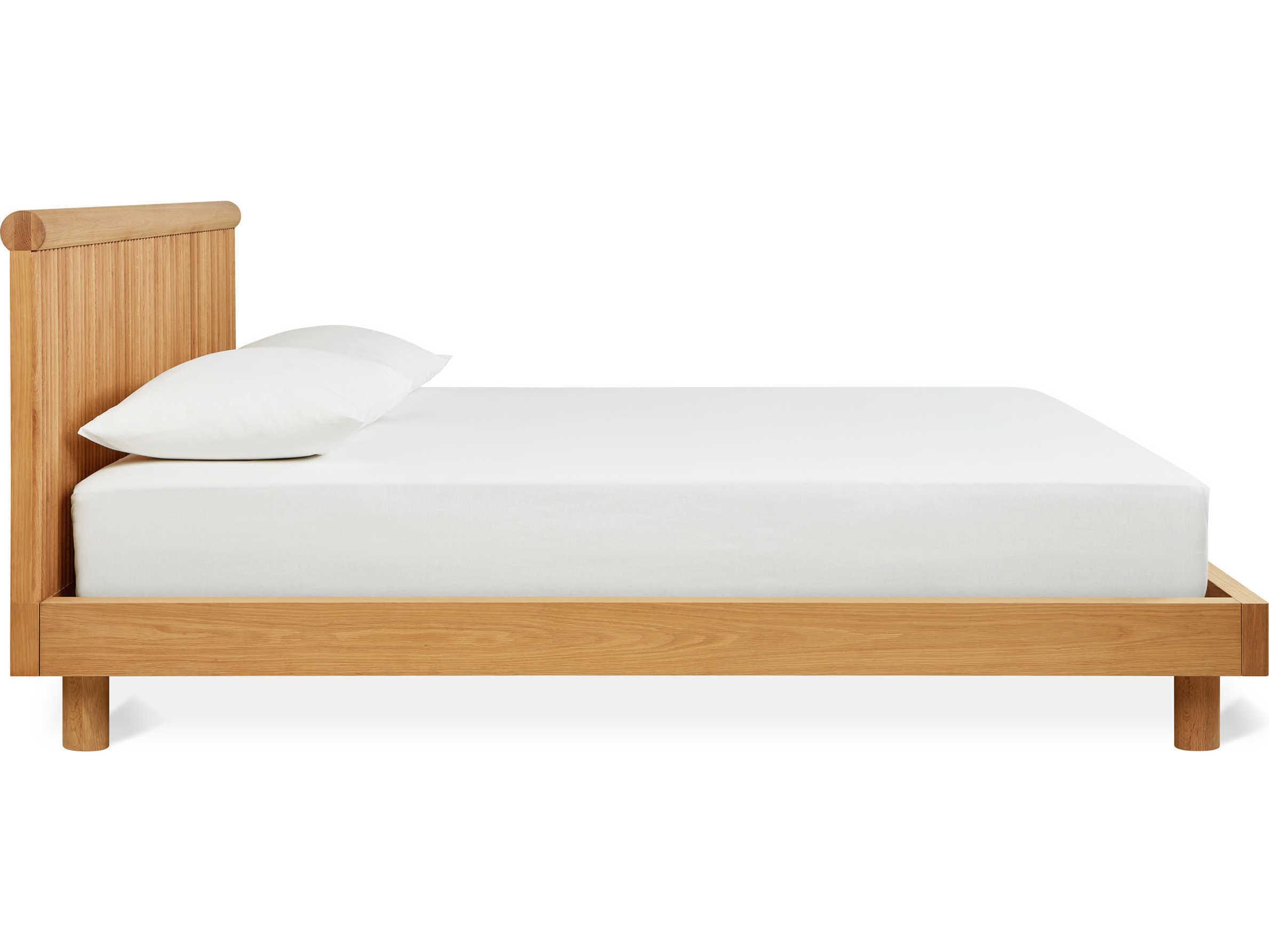 Gus* Modern Odeon White Oak Wood King Platform Bed
