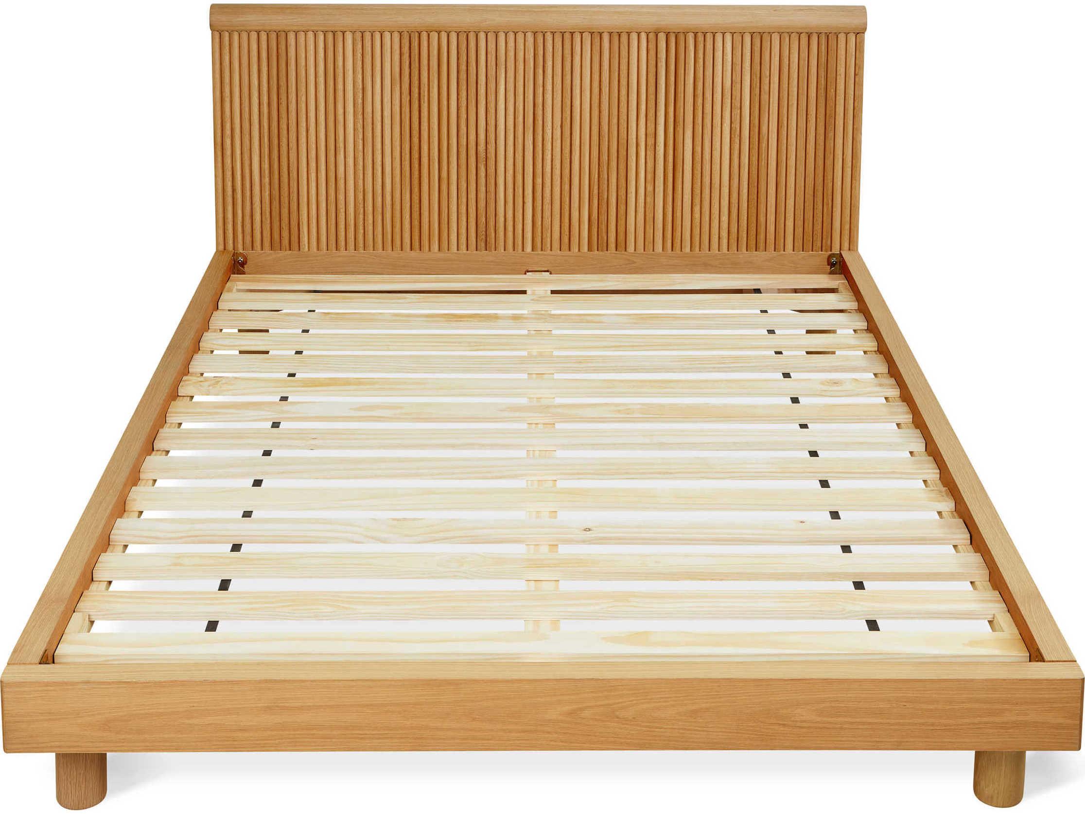 Gus* Modern Odeon White Oak Wood King Platform Bed