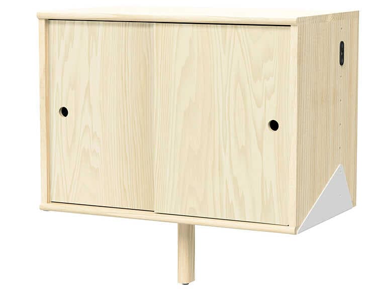 Gus* Modern Branch Blonde Ash White Cabinet with Brackets