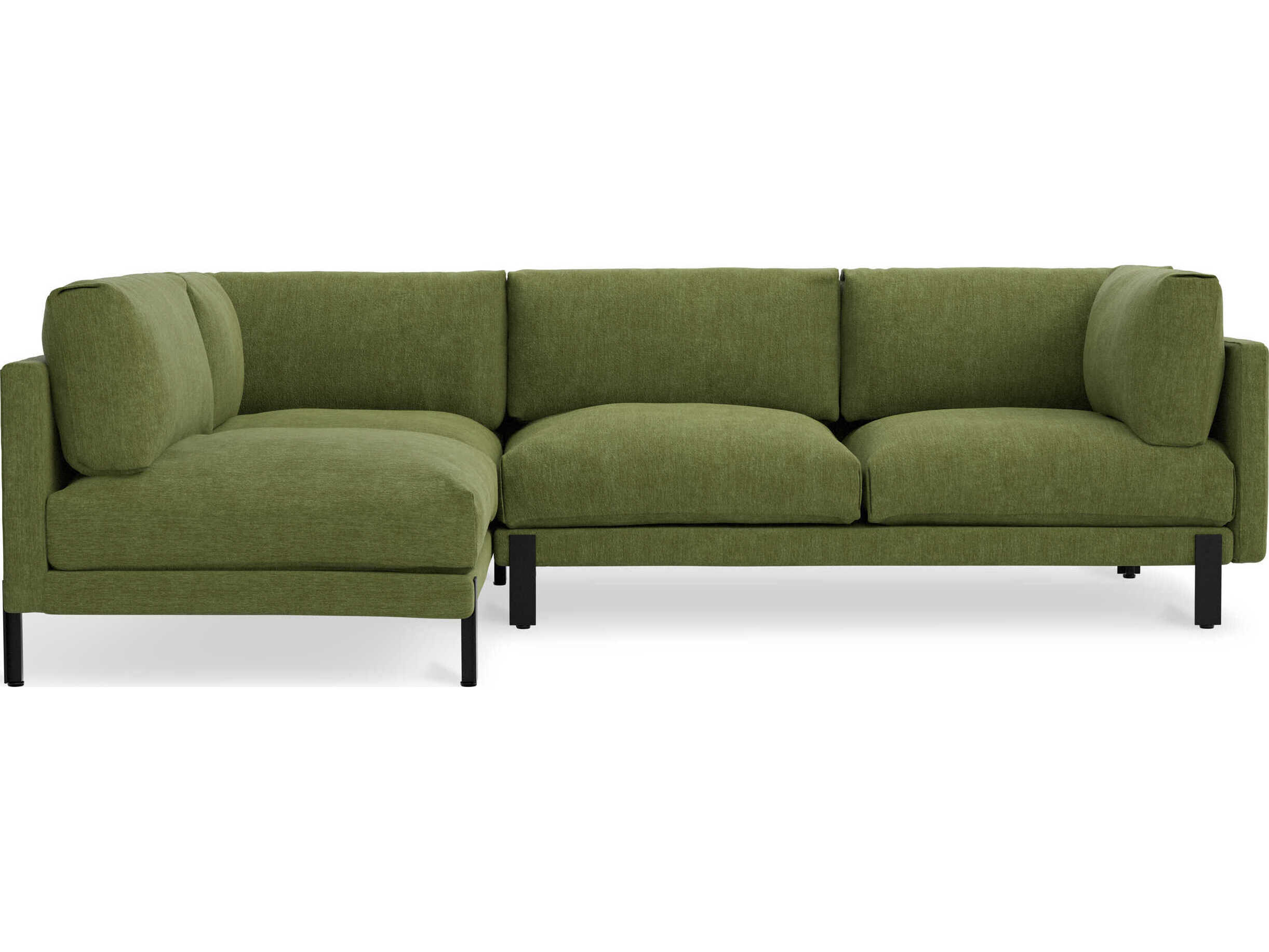 Gus* Modern Silverlake Green Upholstered Sectional Sofa