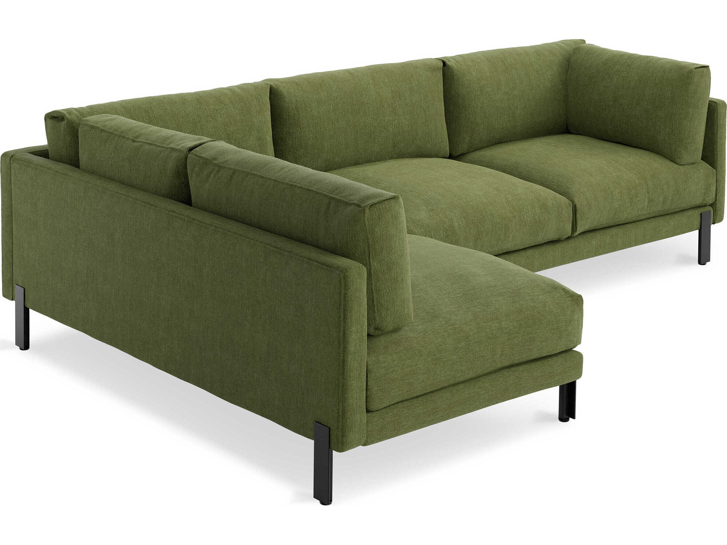 Gus* Modern Silverlake Green Upholstered Sectional Sofa