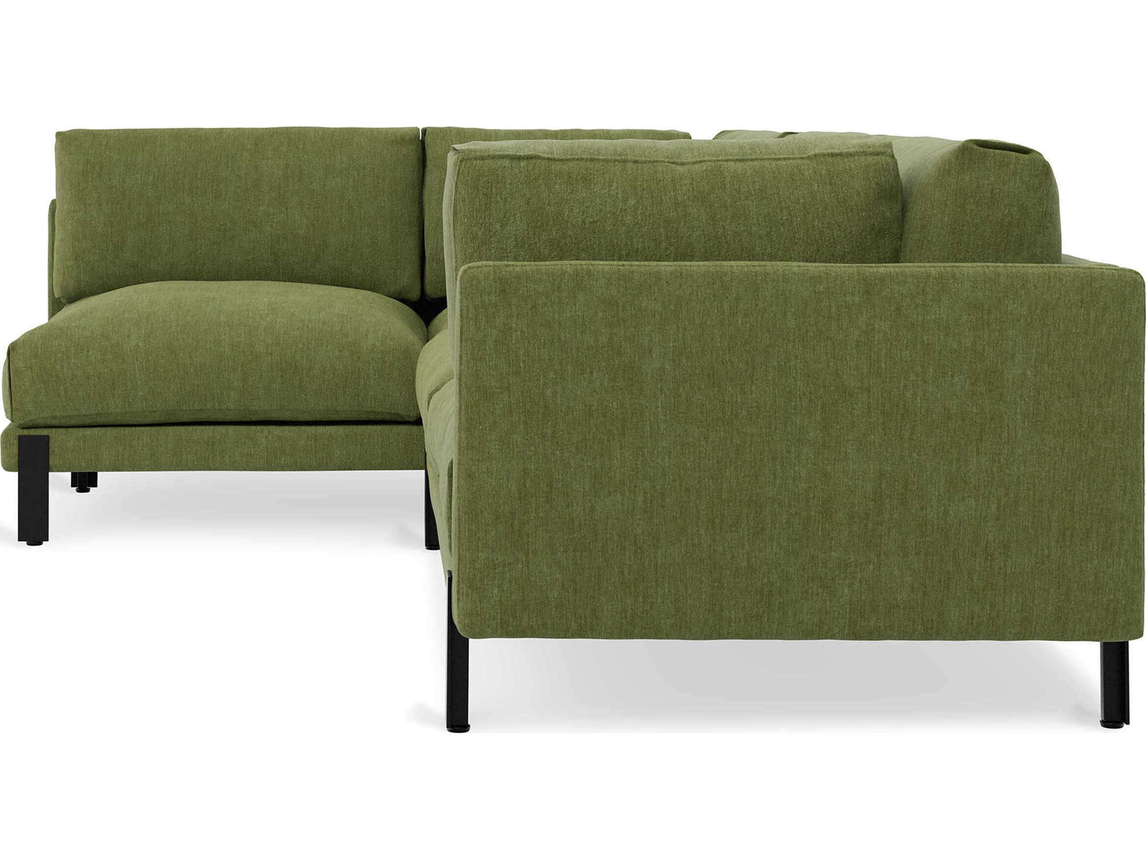 Gus* Modern Silverlake Green Upholstered Sectional Sofa
