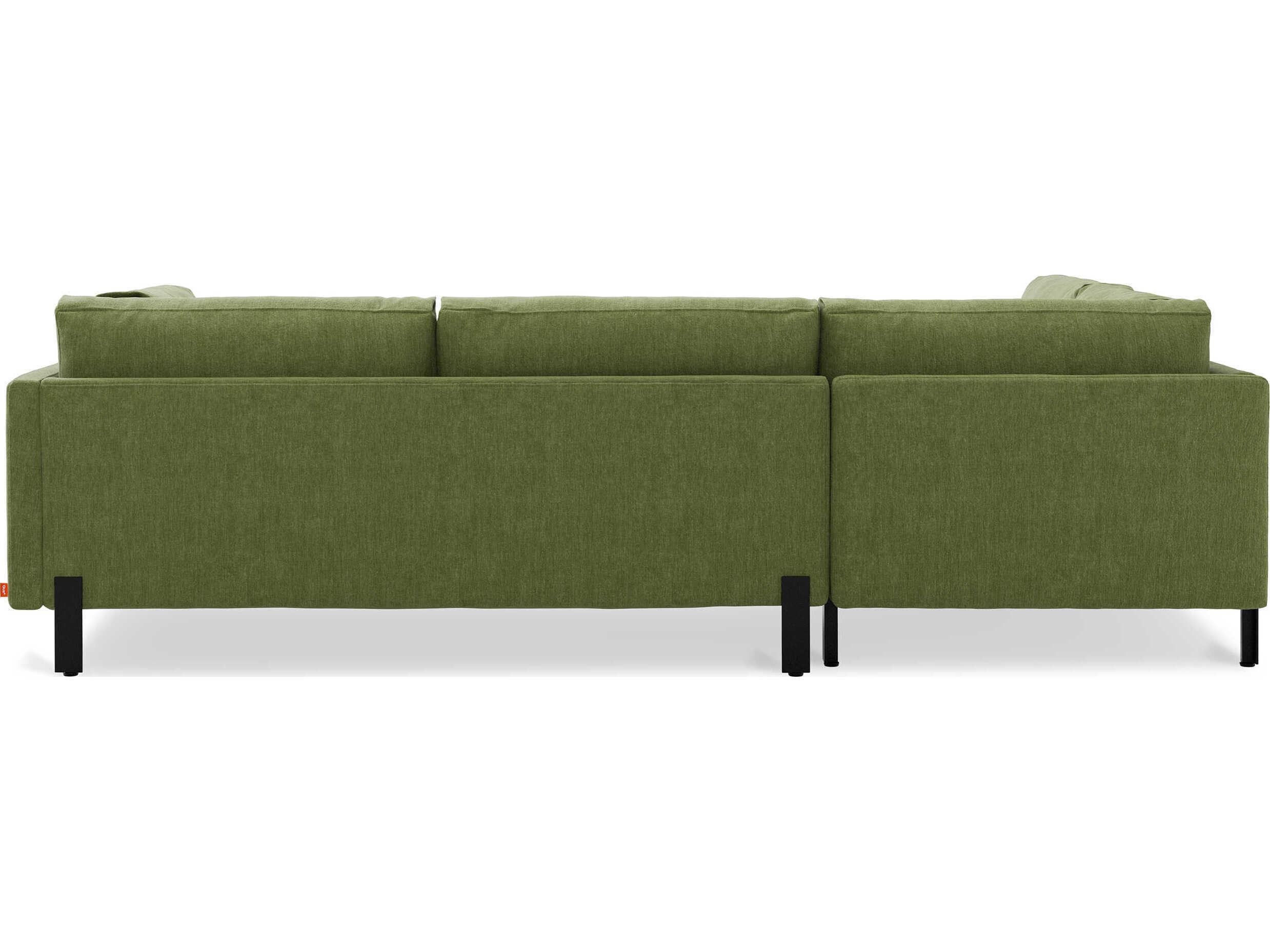 Gus* Modern Silverlake Green Upholstered Sectional Sofa