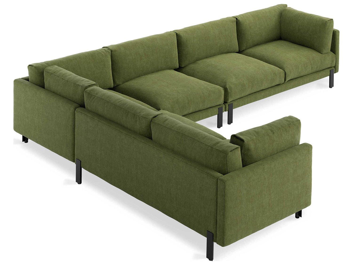 Gus* Modern Silverlake Green Upholstered Sectional Sofa