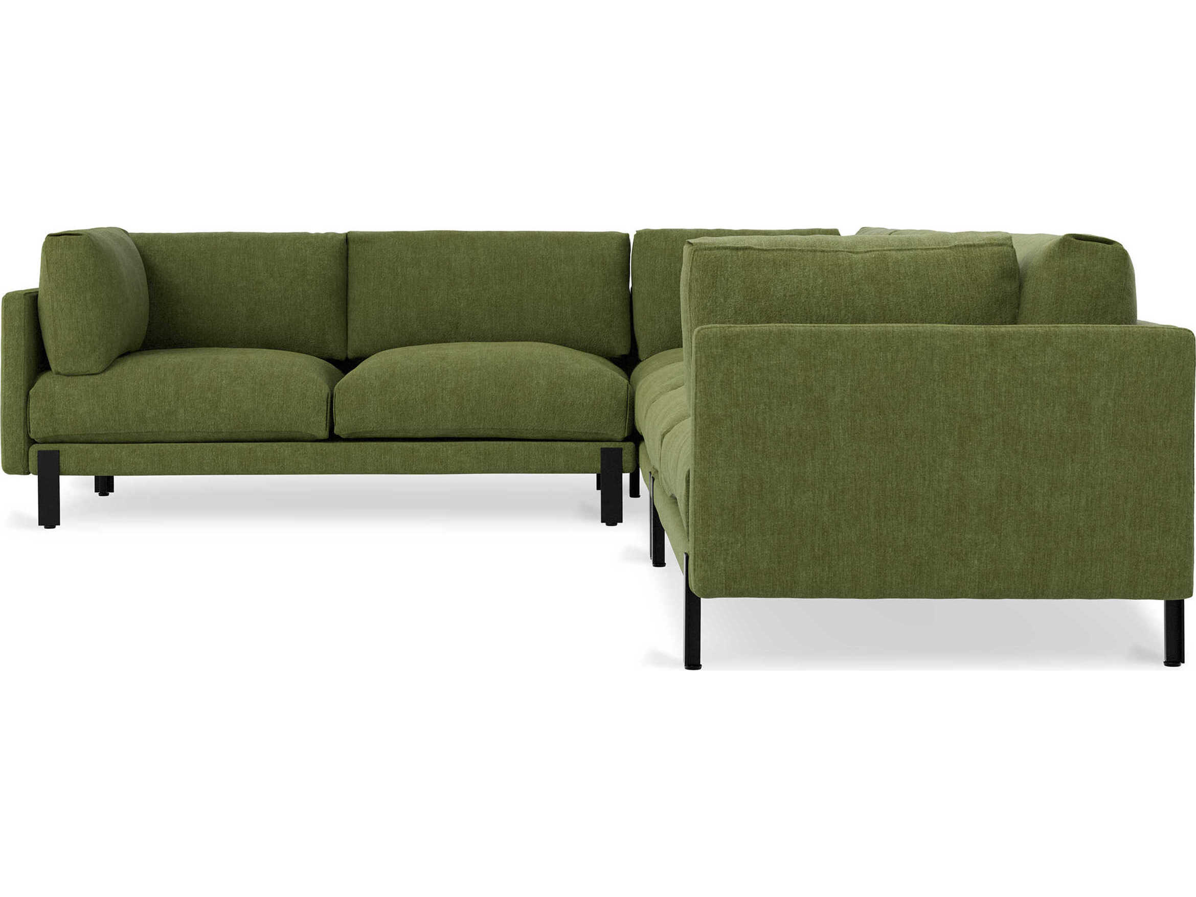 Gus* Modern Silverlake Green Upholstered Sectional Sofa