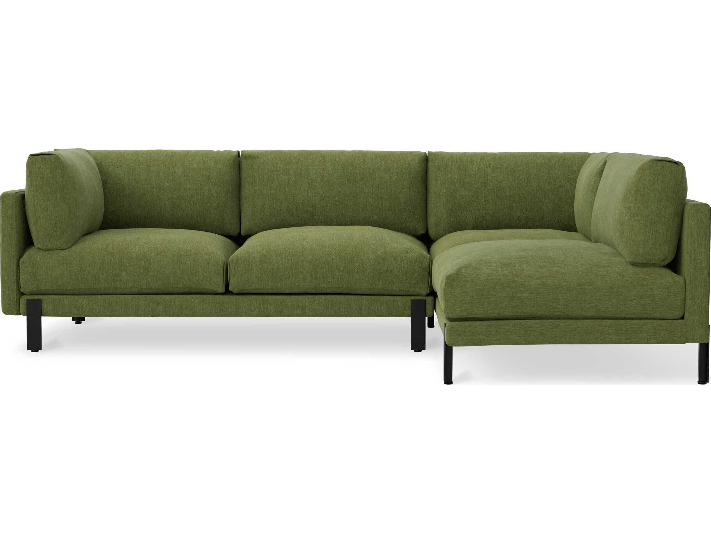 Gus* Modern Silverlake Green Upholstered Sectional Sofa