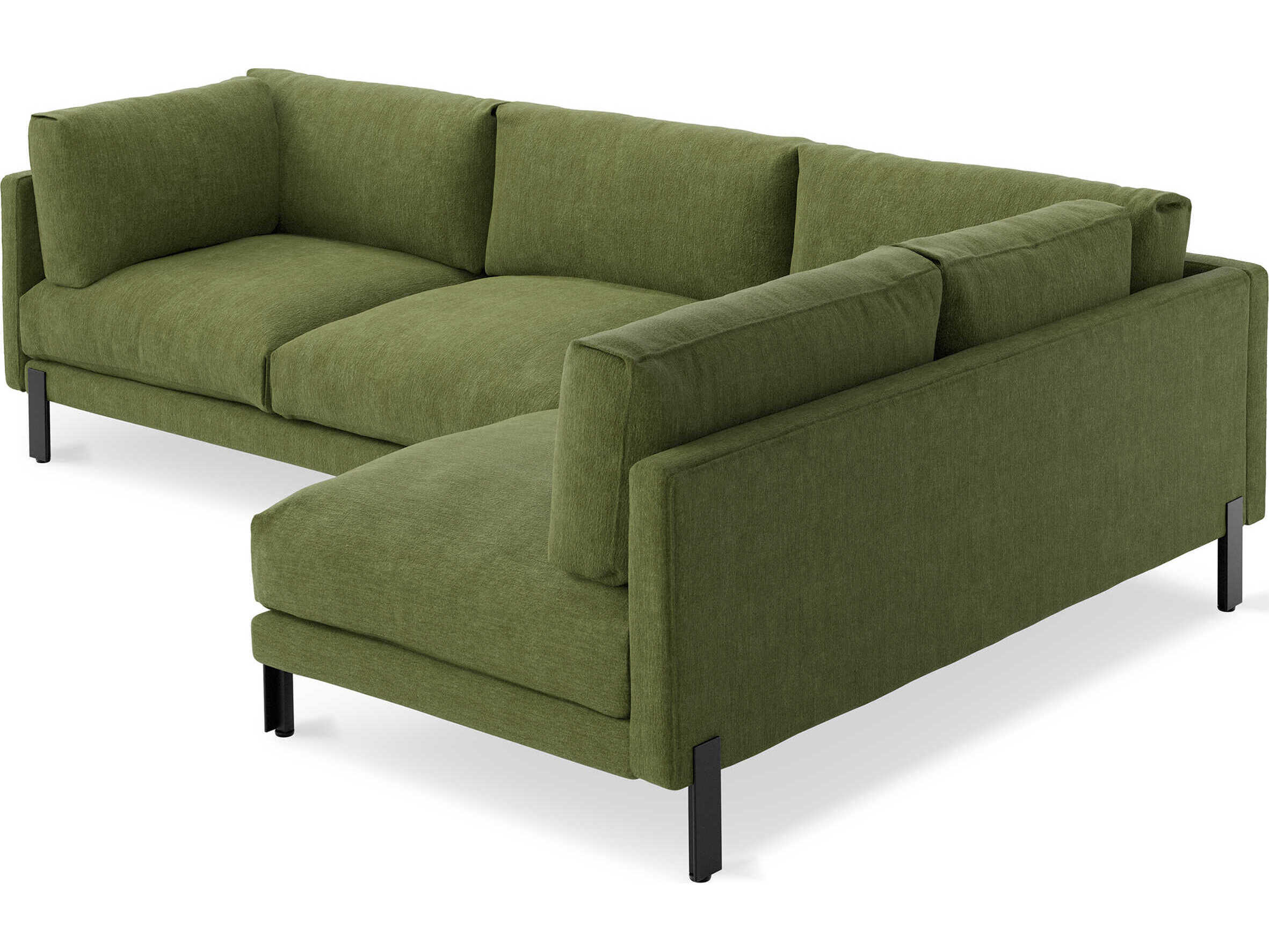 Gus* Modern Silverlake Green Upholstered Sectional Sofa