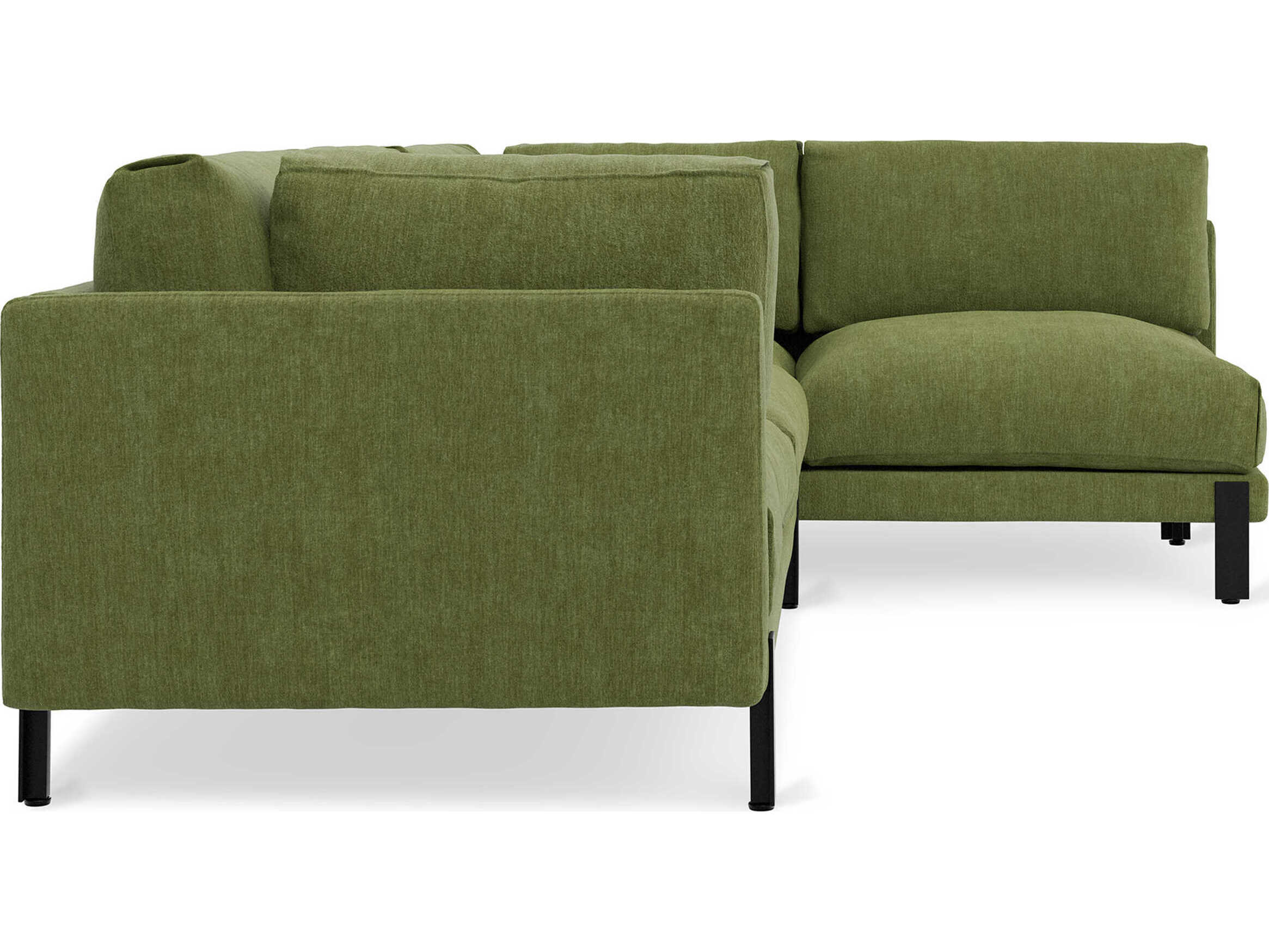 Gus* Modern Silverlake Green Upholstered Sectional Sofa