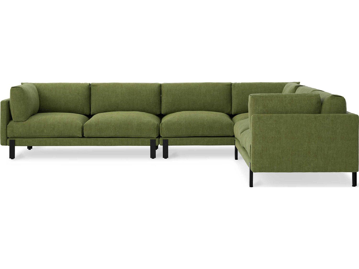 Gus* Modern Silverlake Green Upholstered Sectional Sofa