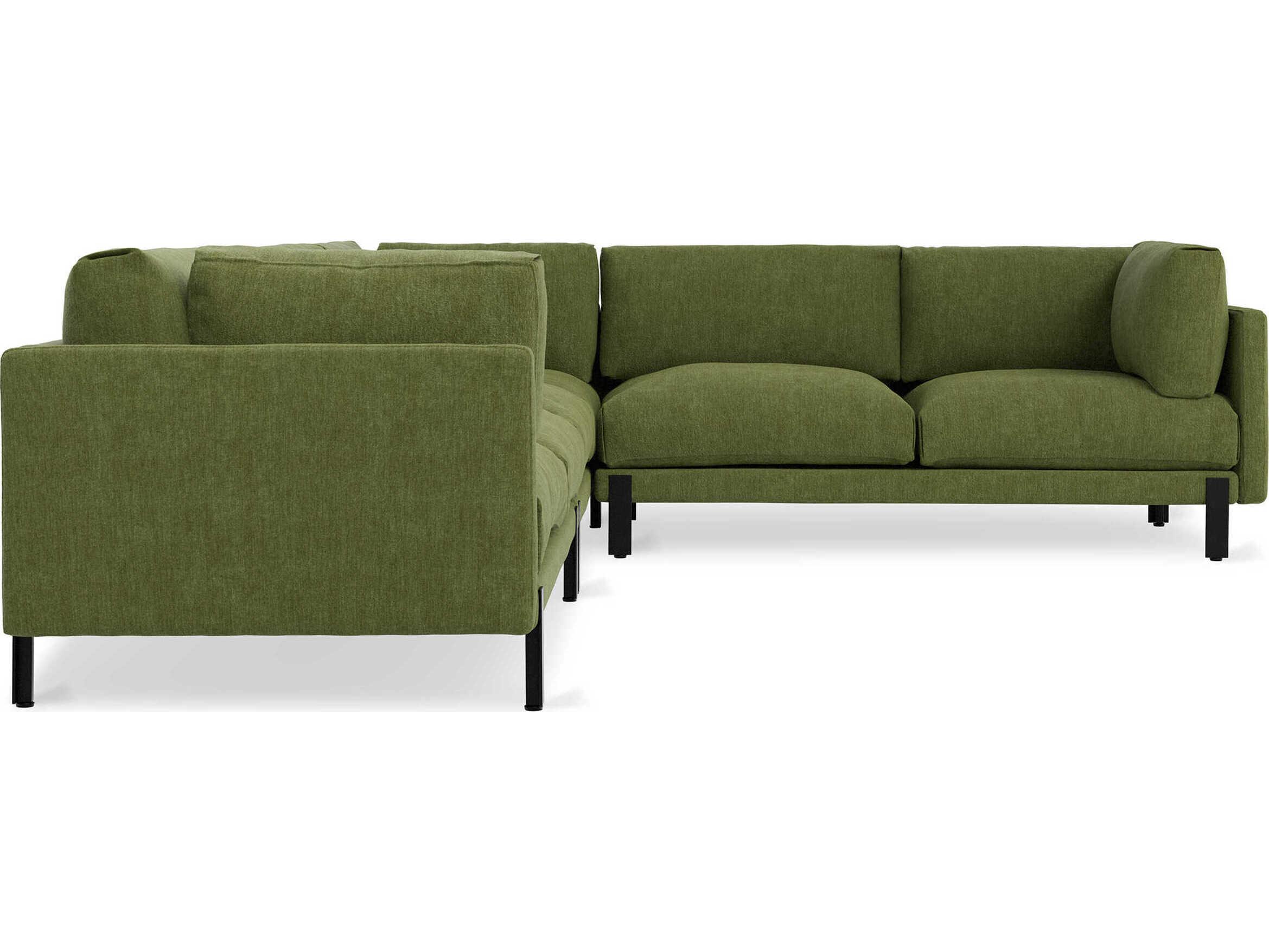 Gus* Modern Silverlake Green Upholstered Sectional Sofa