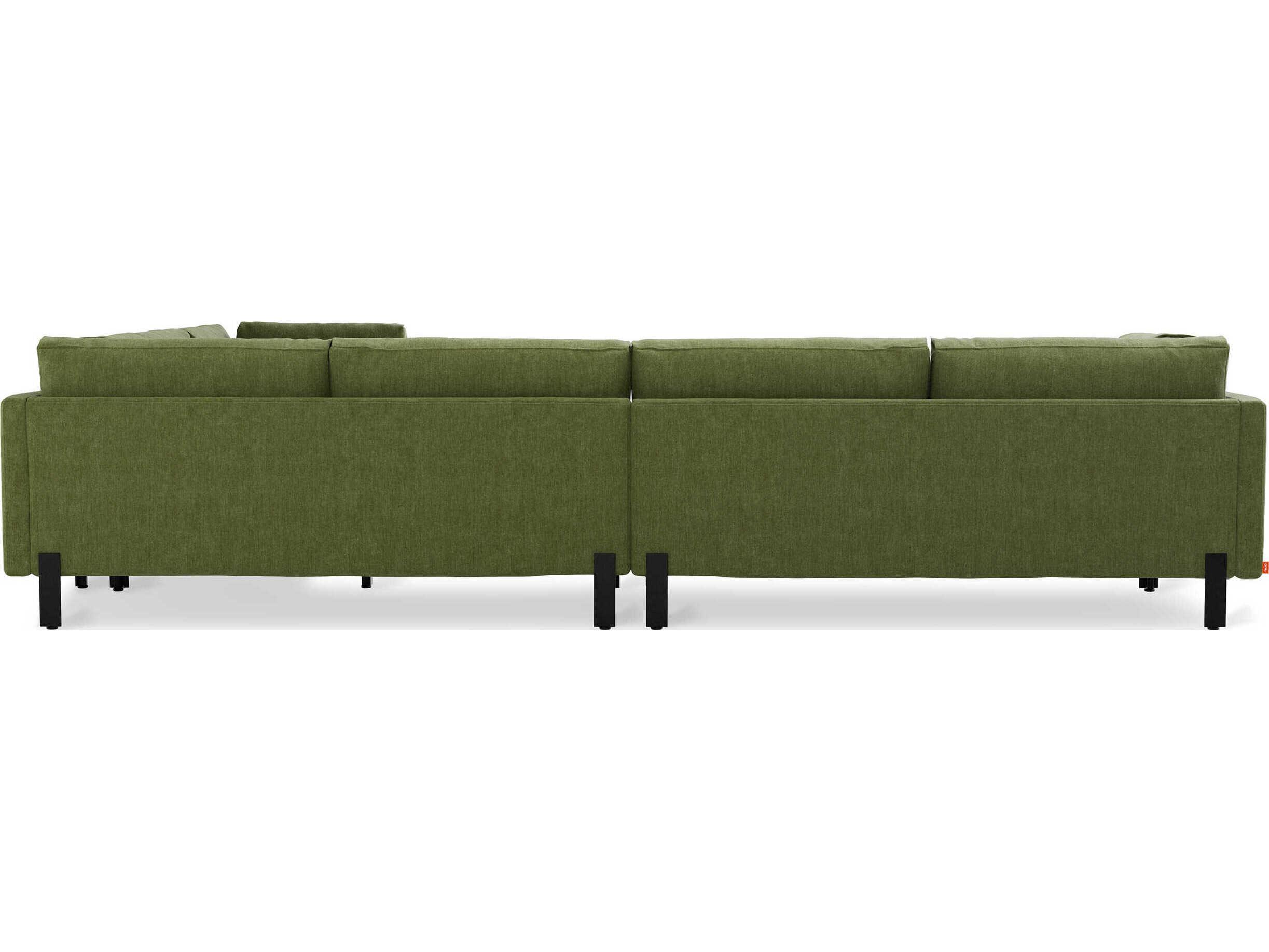 Gus* Modern Silverlake Green Upholstered Sectional Sofa
