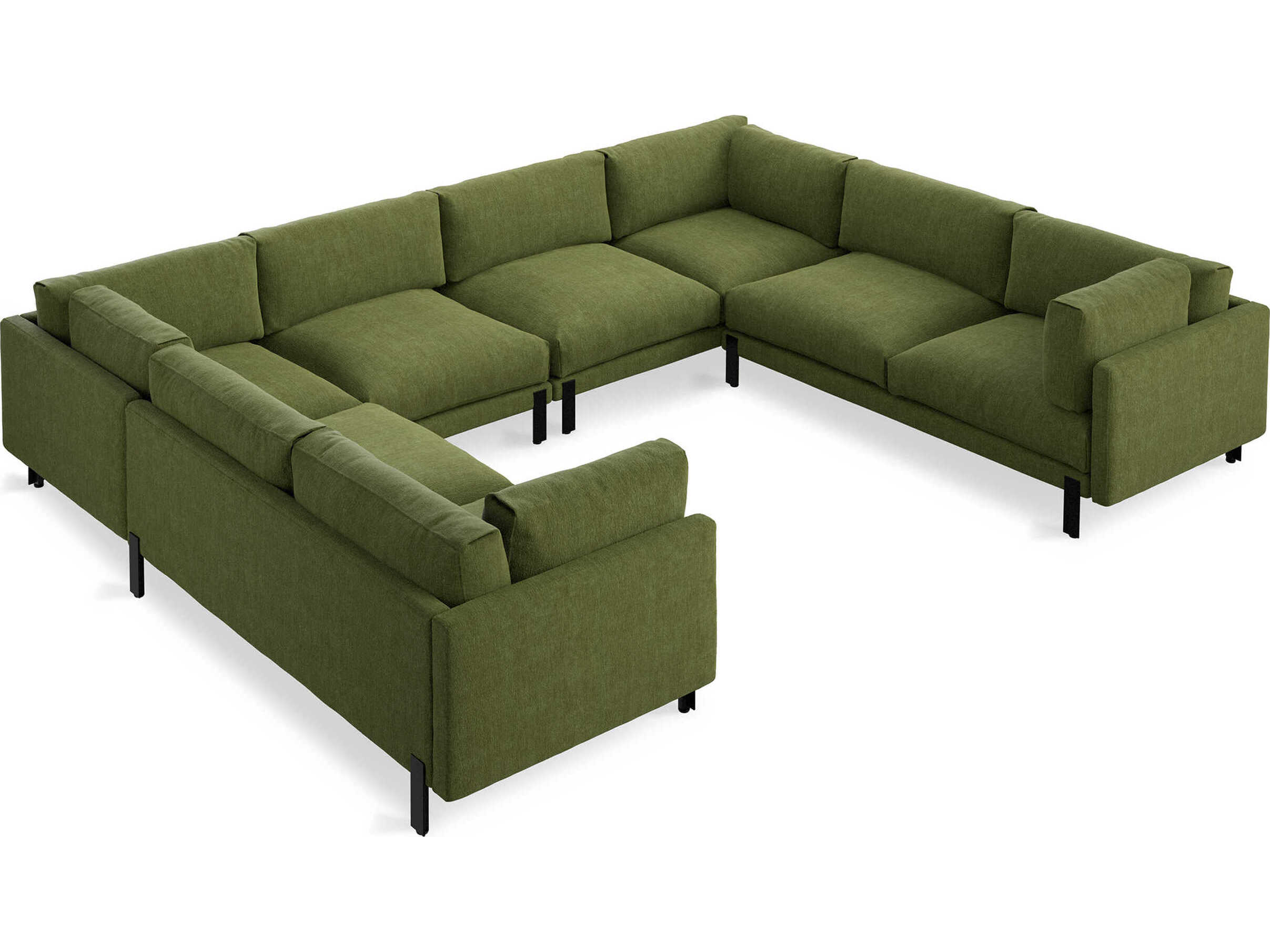 Gus* Modern Silverlake Green Upholstered Sectional Sofa