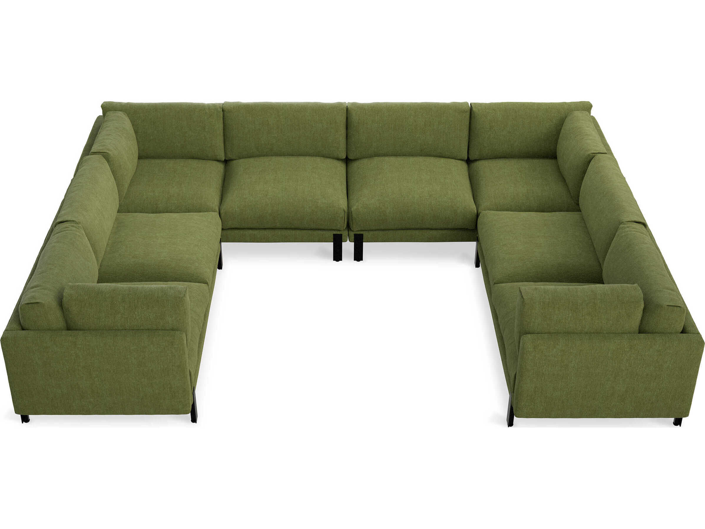 Gus* Modern Silverlake Green Upholstered Sectional Sofa