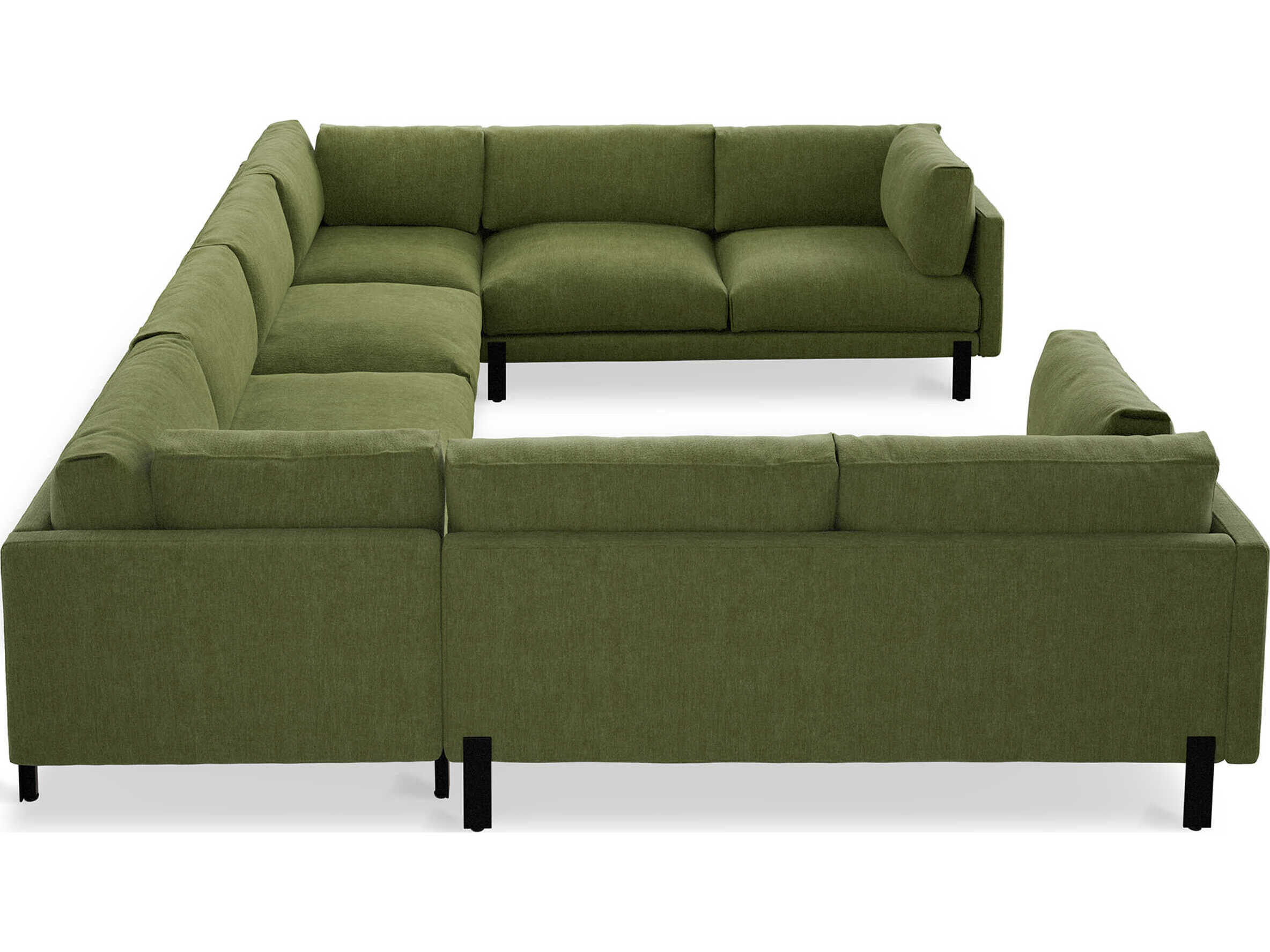 Gus* Modern Silverlake Green Upholstered Sectional Sofa