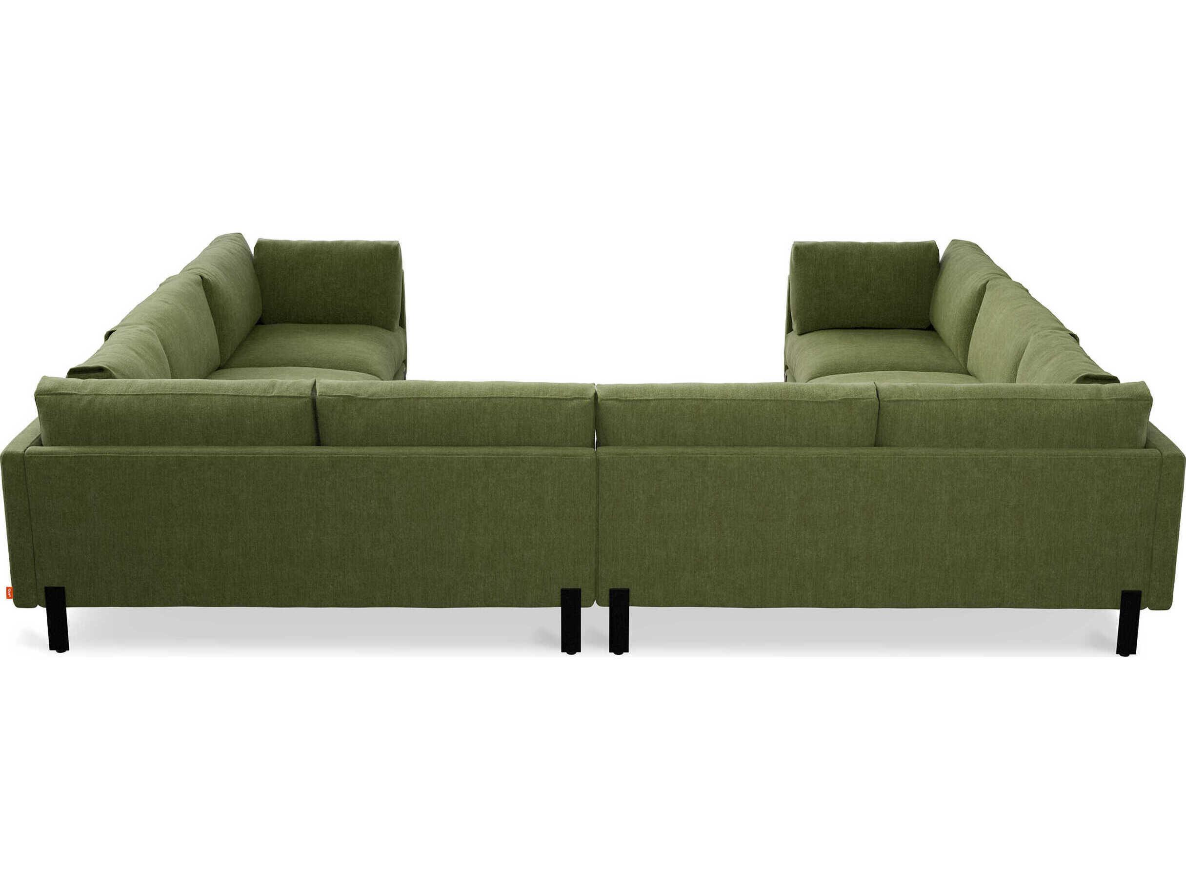 Gus* Modern Silverlake Green Upholstered Sectional Sofa
