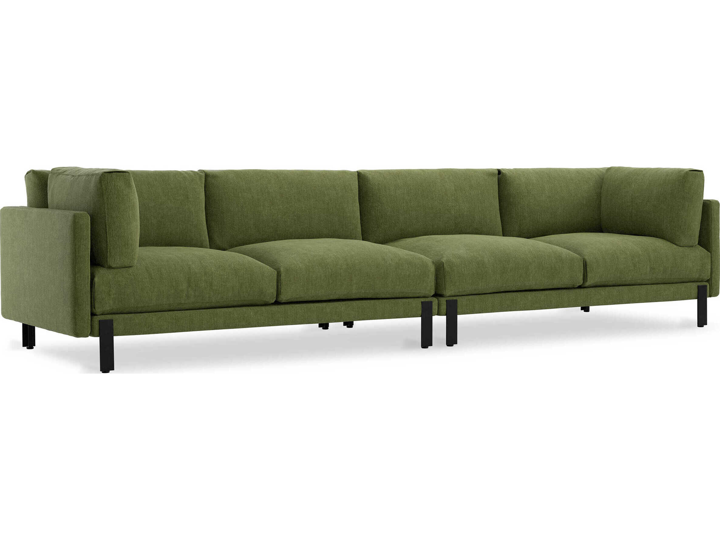 Gus* Modern Silverlake Bastille Clover Green Upholstered Sofa