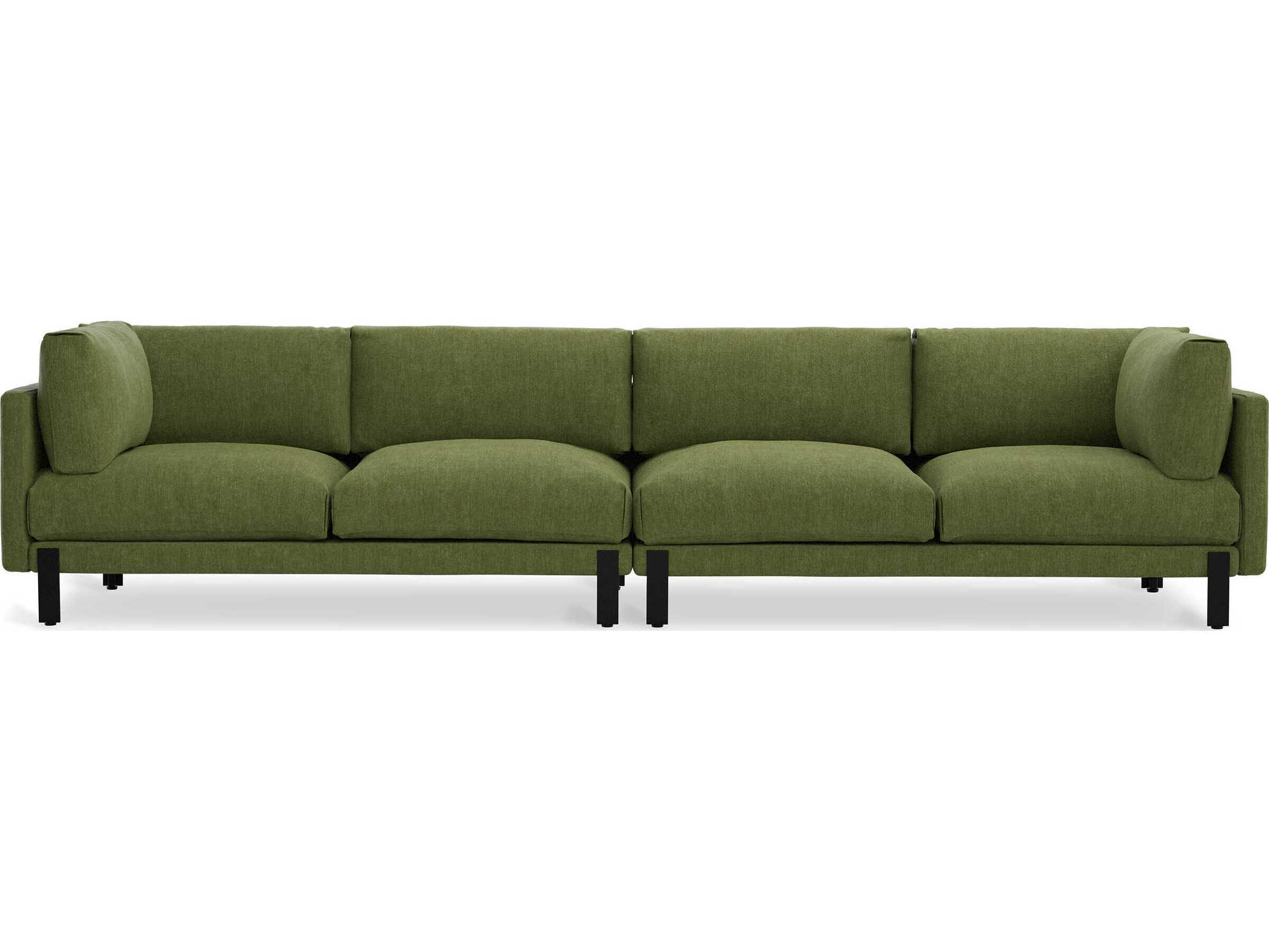 Gus* Modern Silverlake Bastille Clover Green Upholstered Sofa