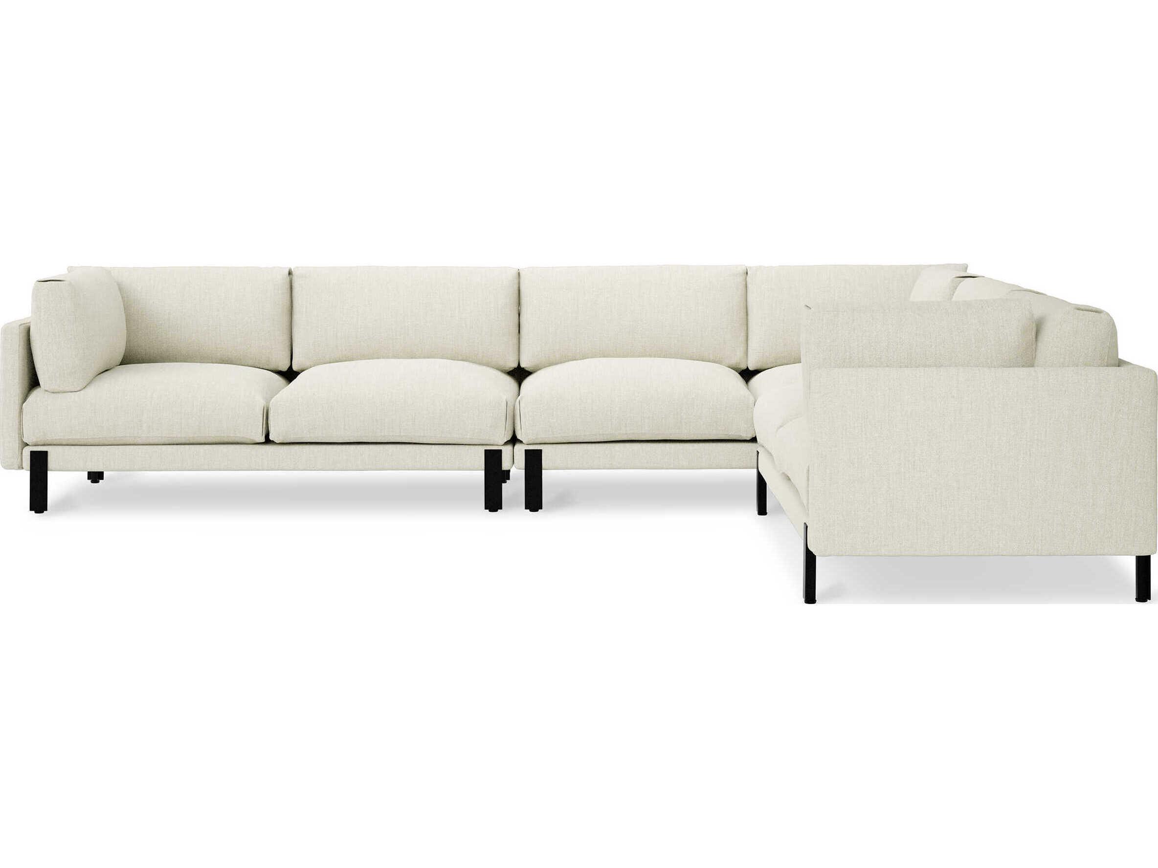 Gus* Modern Silverlake White Upholstered Sectional Sofa