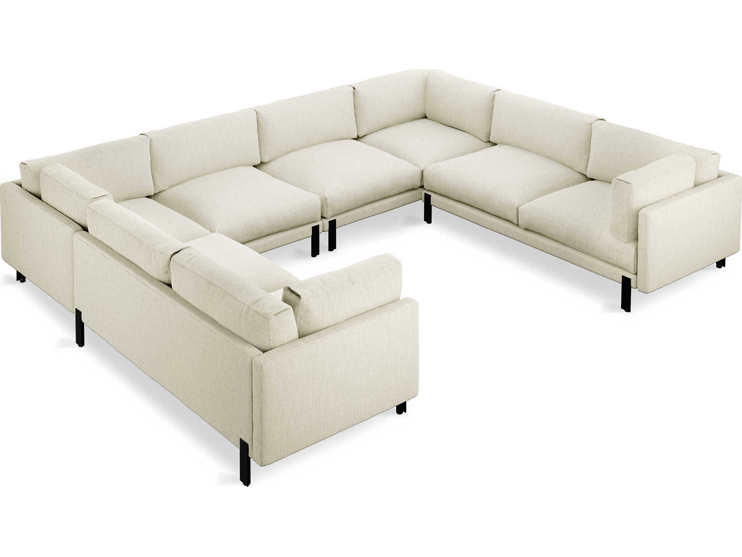 Gus* Modern Silverlake White Upholstered Sectional Sofa