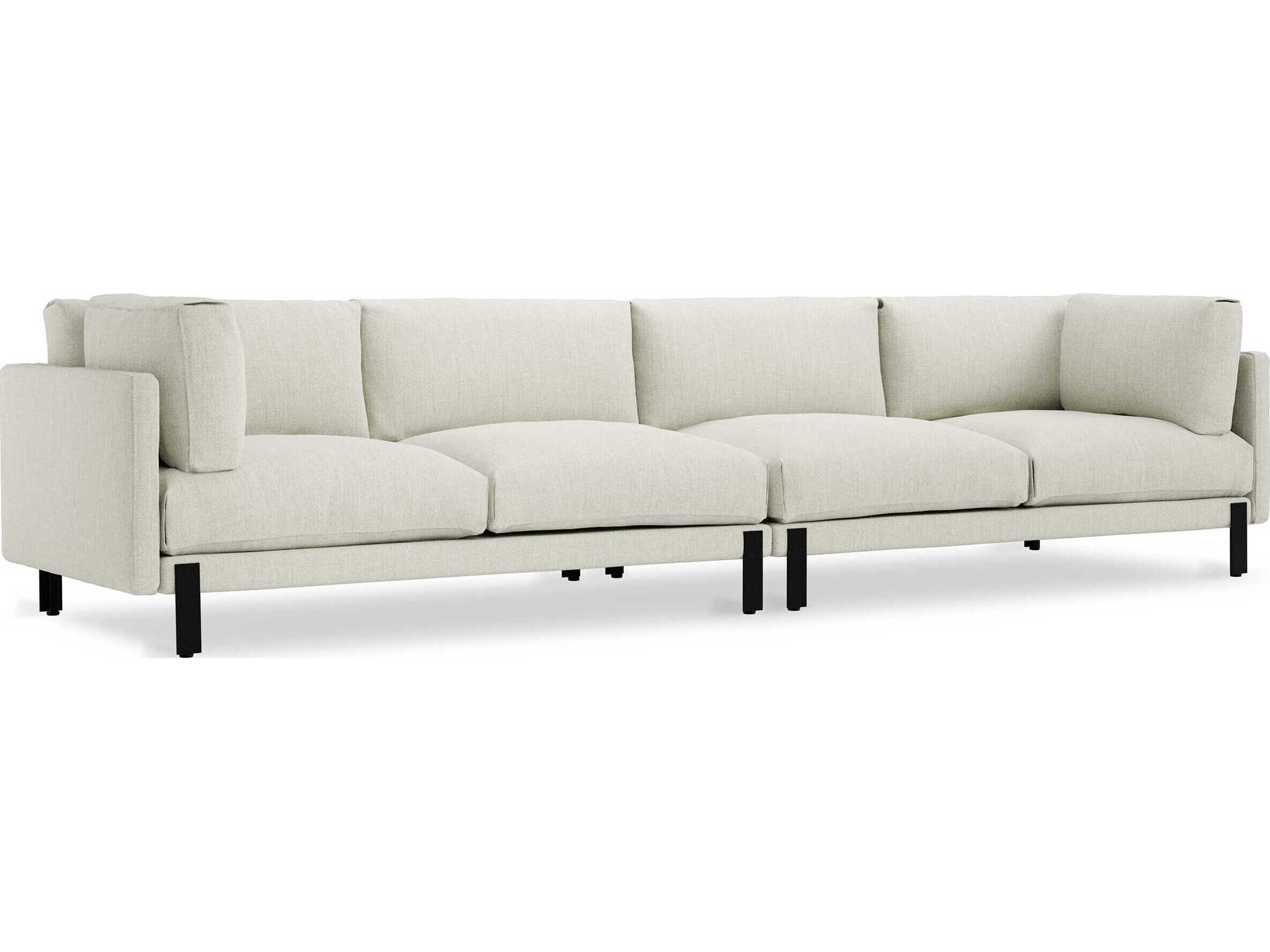 Gus* Modern Silverlake Sutton Canvas White Upholstered Sofa