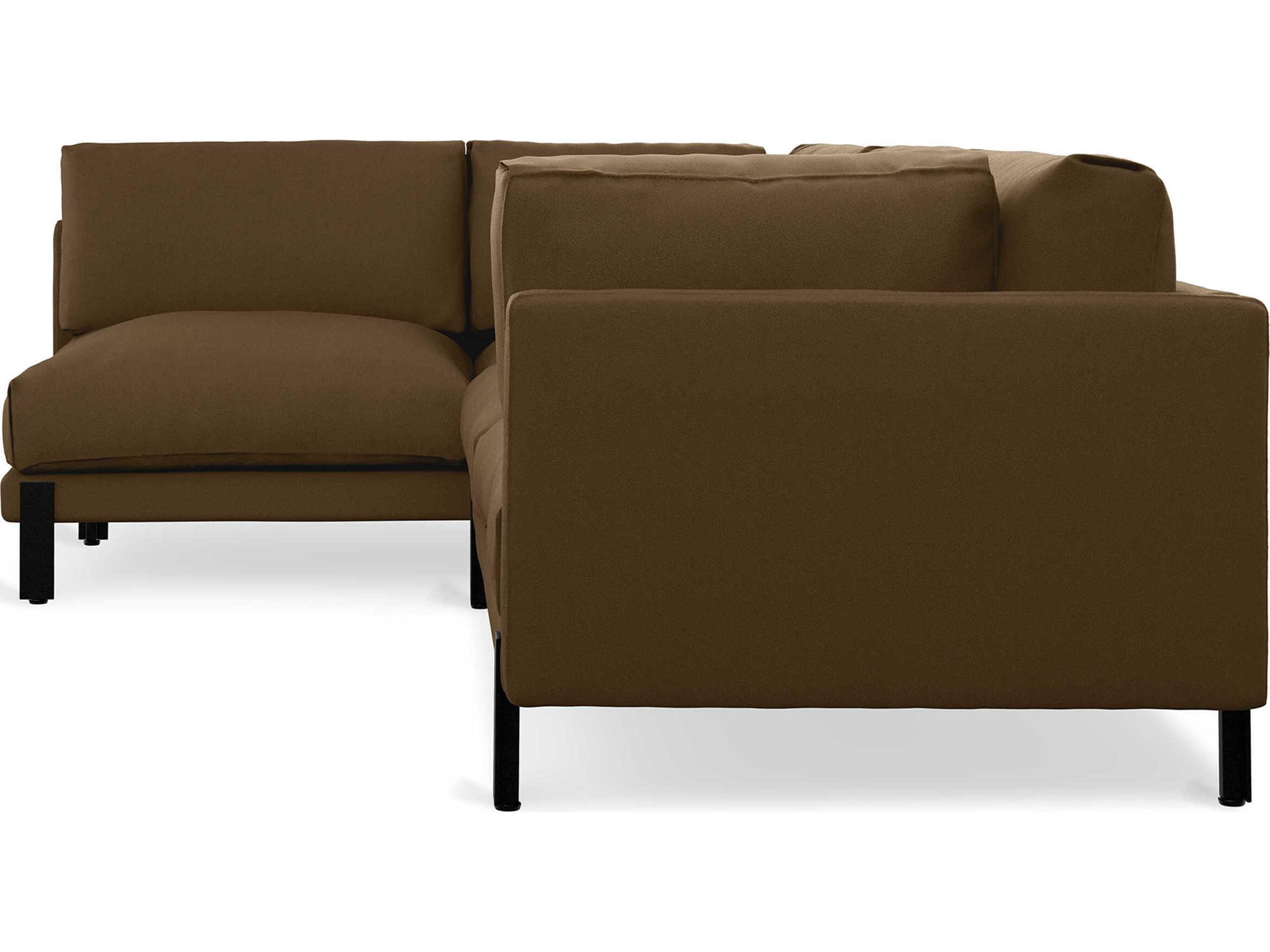 Gus* Modern Silverlake Brown Upholstered Sectional Sofa