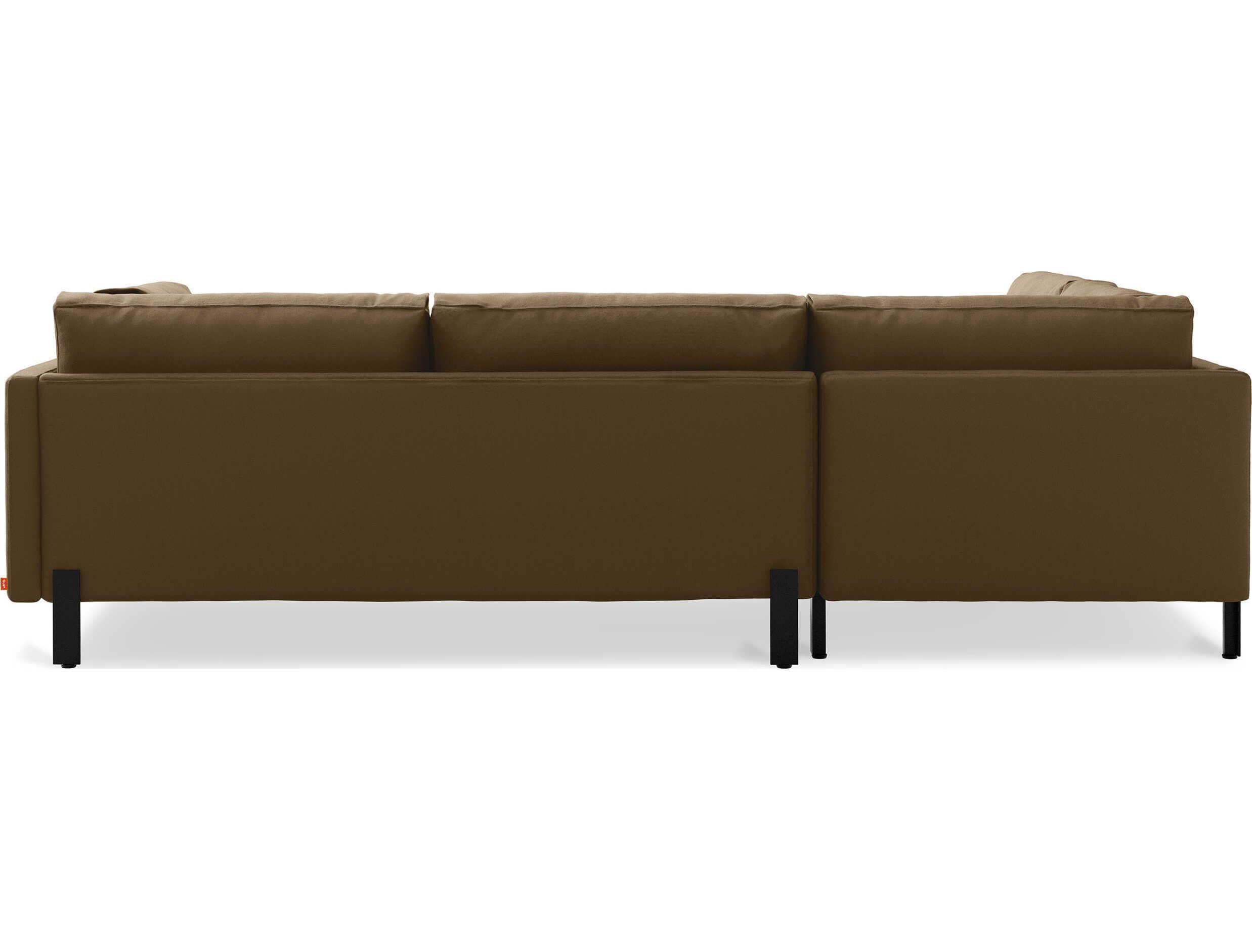 Gus* Modern Silverlake Brown Upholstered Sectional Sofa