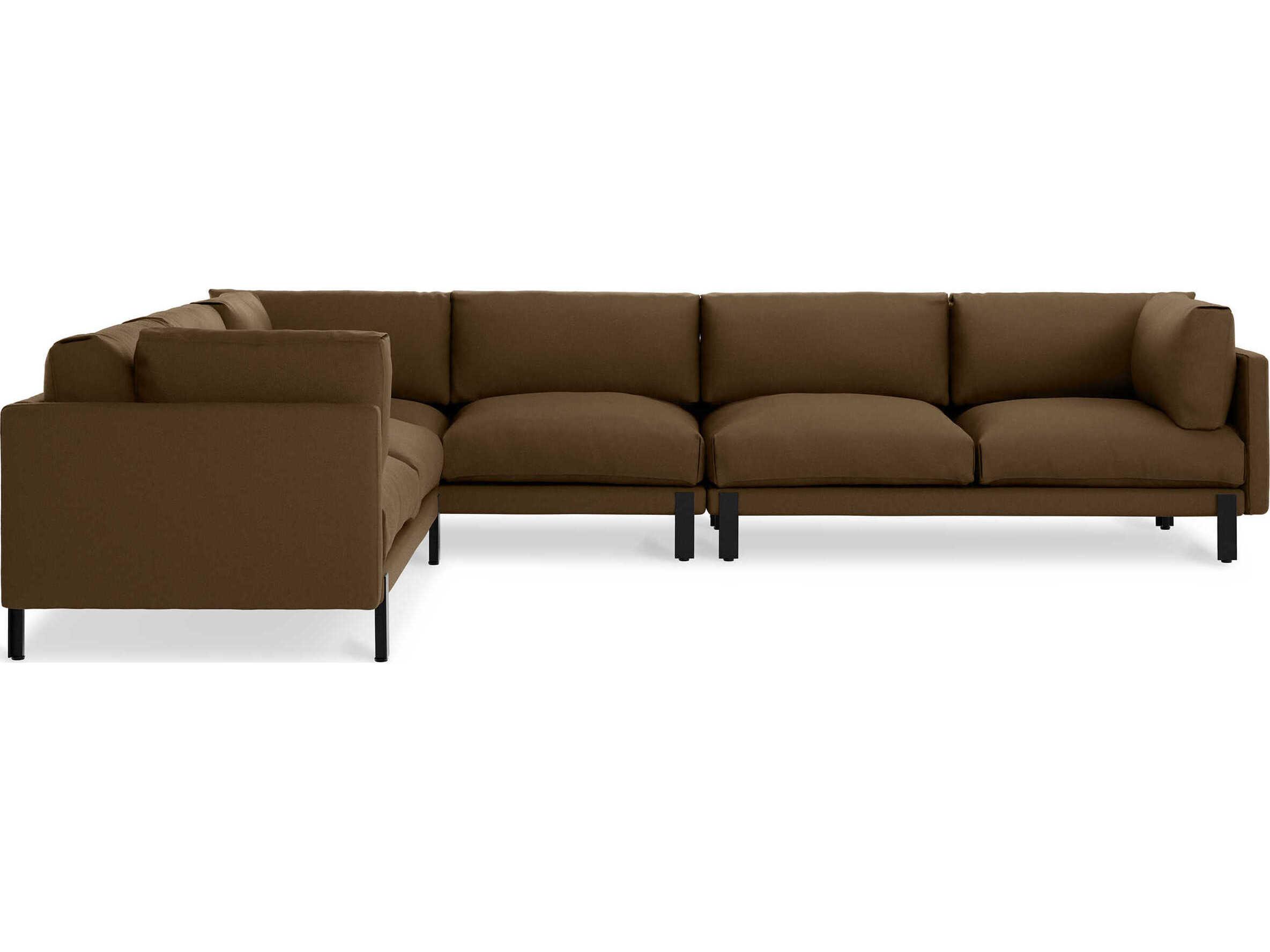 Gus* Modern Silverlake Brown Upholstered Sectional Sofa