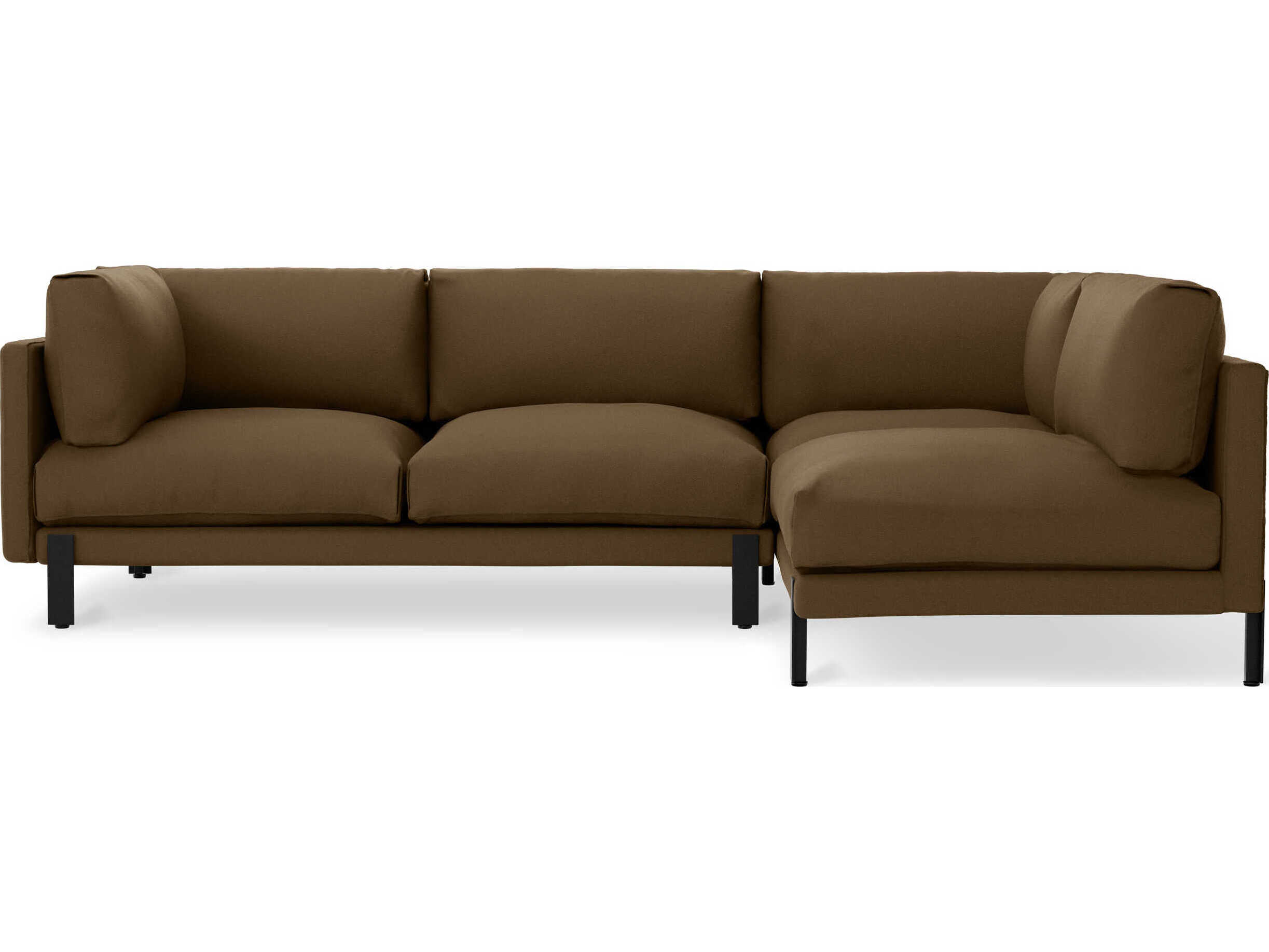 Gus* Modern Silverlake Brown Upholstered Sectional Sofa