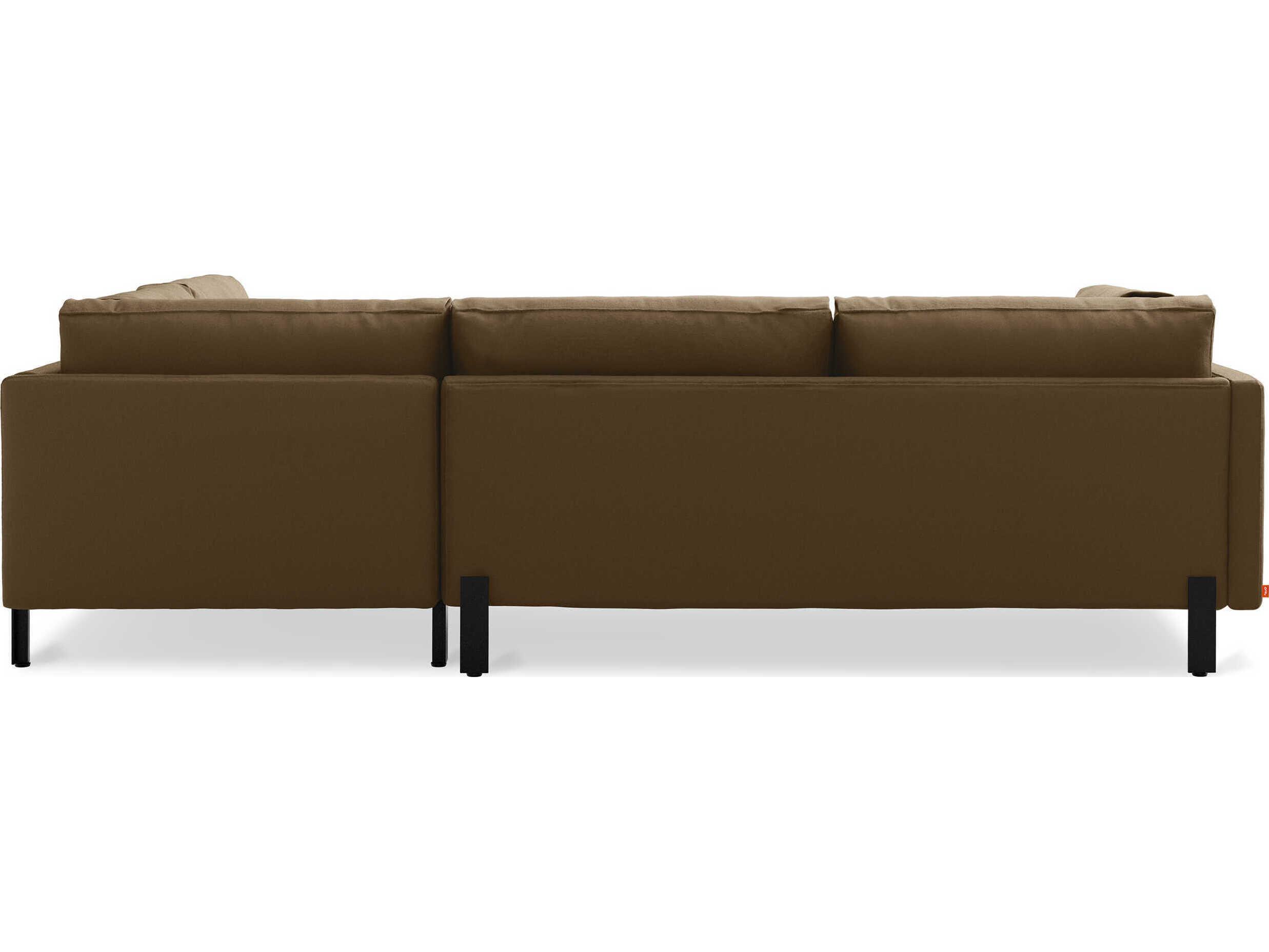 Gus* Modern Silverlake Brown Upholstered Sectional Sofa