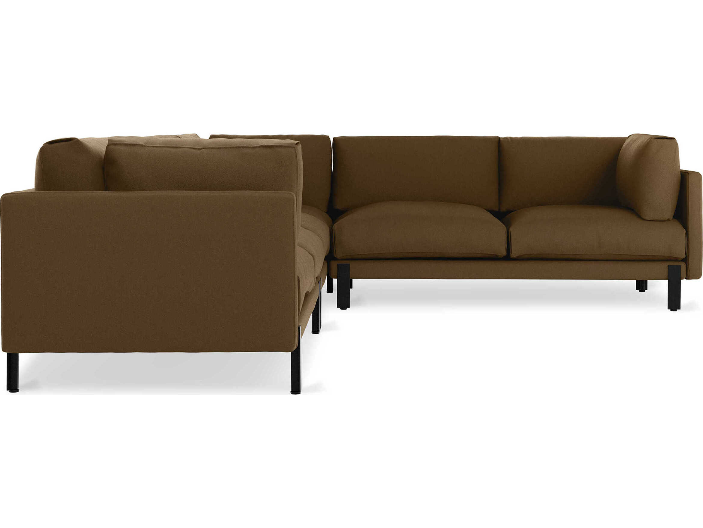 Gus* Modern Silverlake Brown Upholstered Sectional Sofa